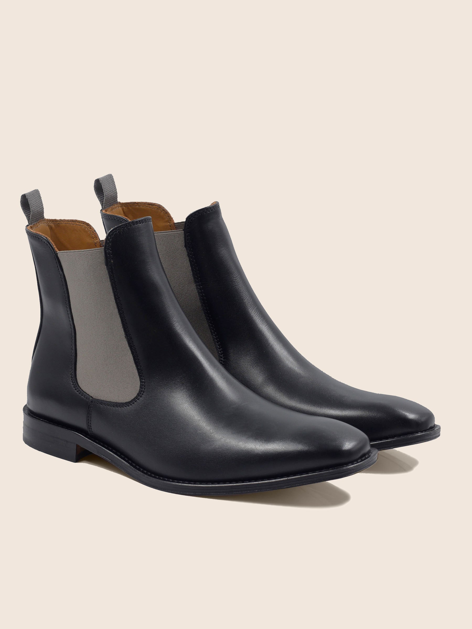 chelsea boots cuir noir gris jules jenn