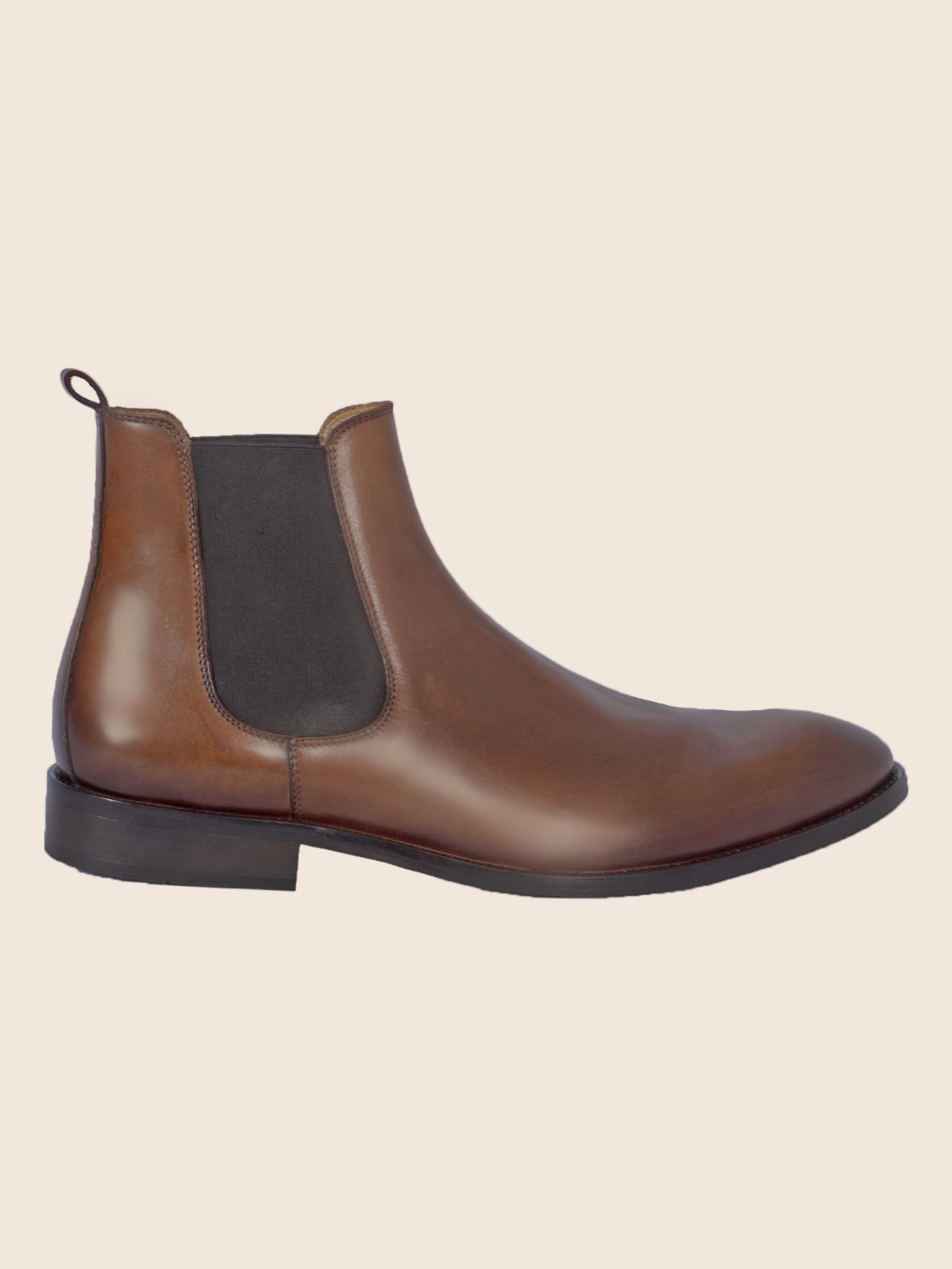 vue exterieur chelsea boots cuir cognac jules&jenn