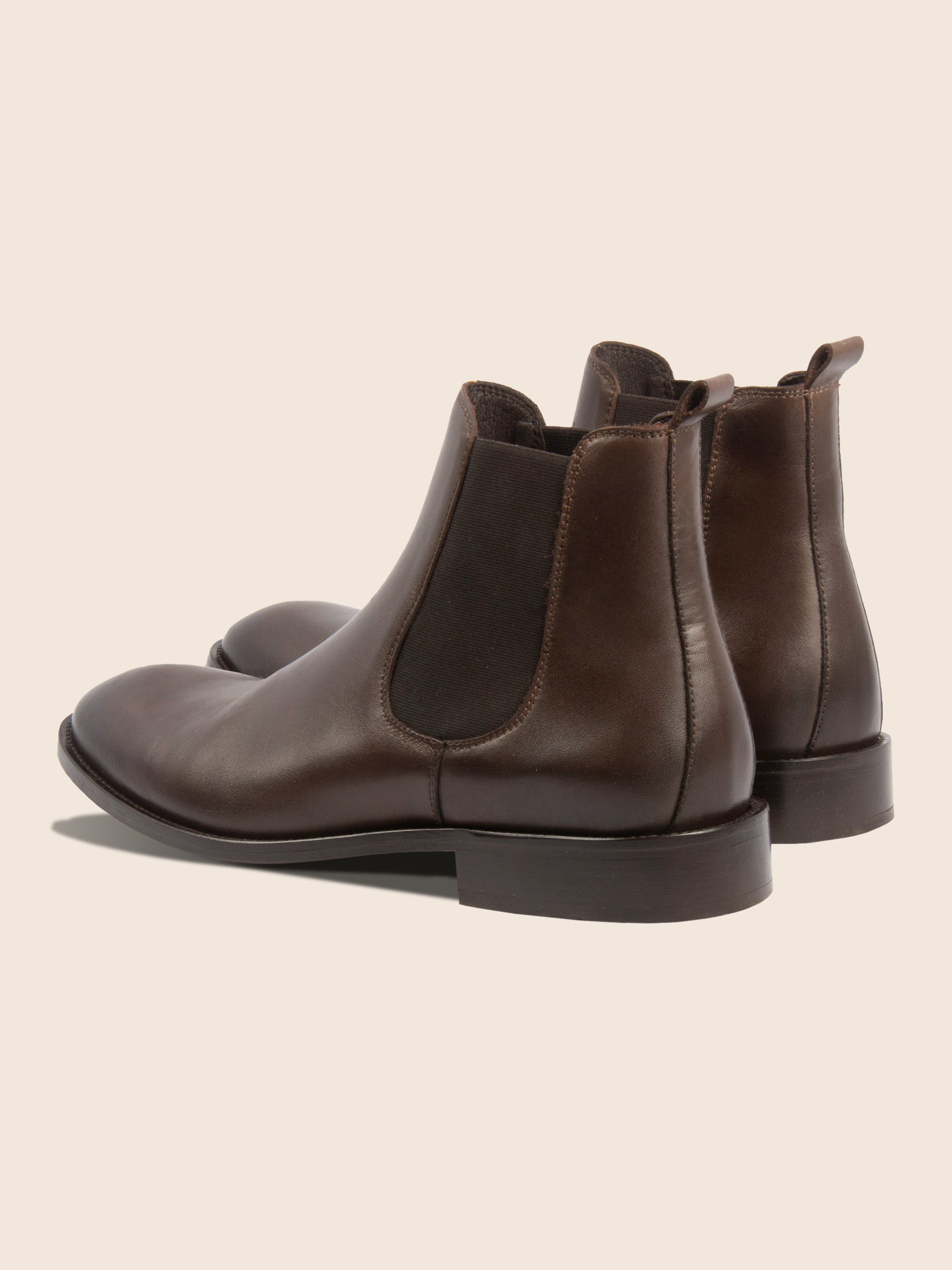 vue arrière chelsea boots cuir marron jules&jenn