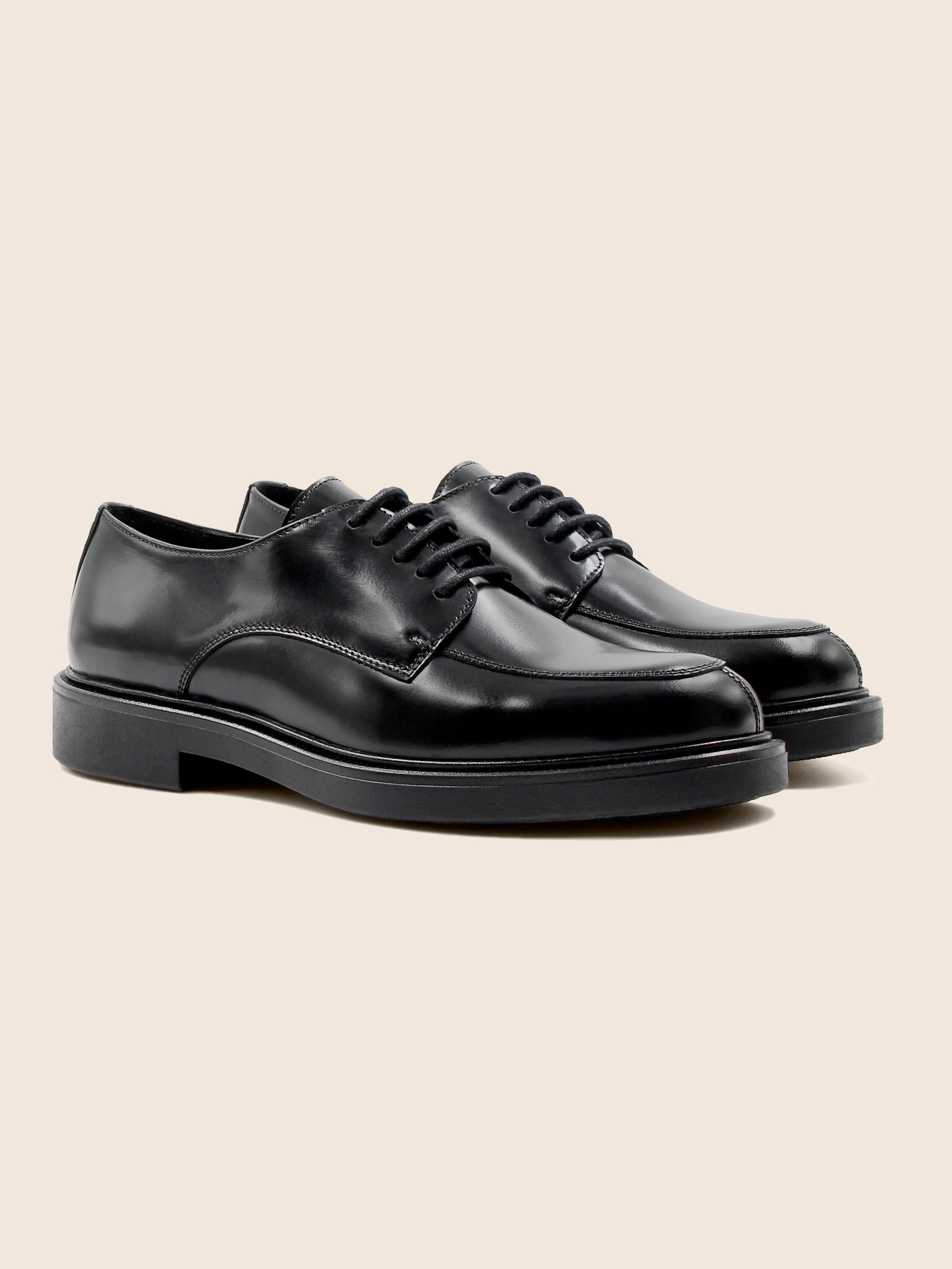 derbies cuir brillant noir jules jenn