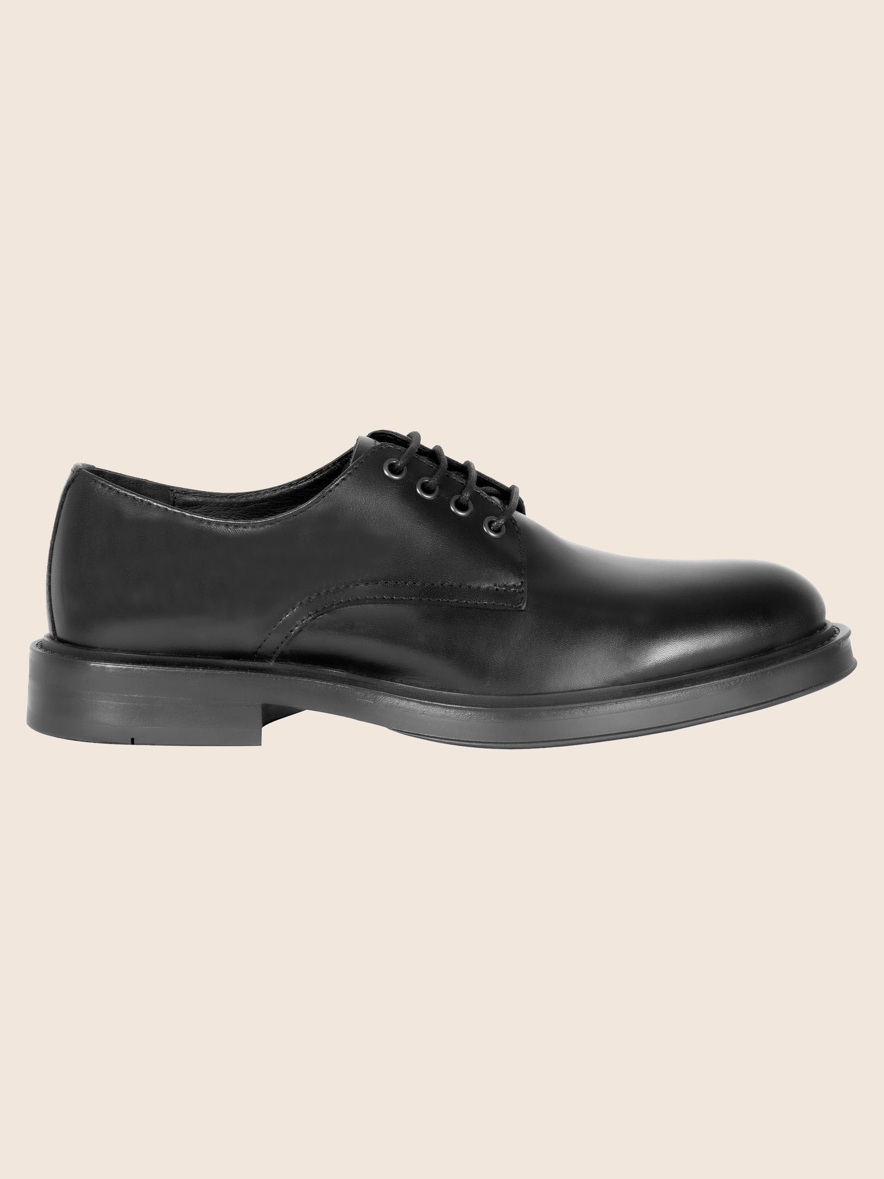 vue profil derbies gomme cuir noir jules jenn