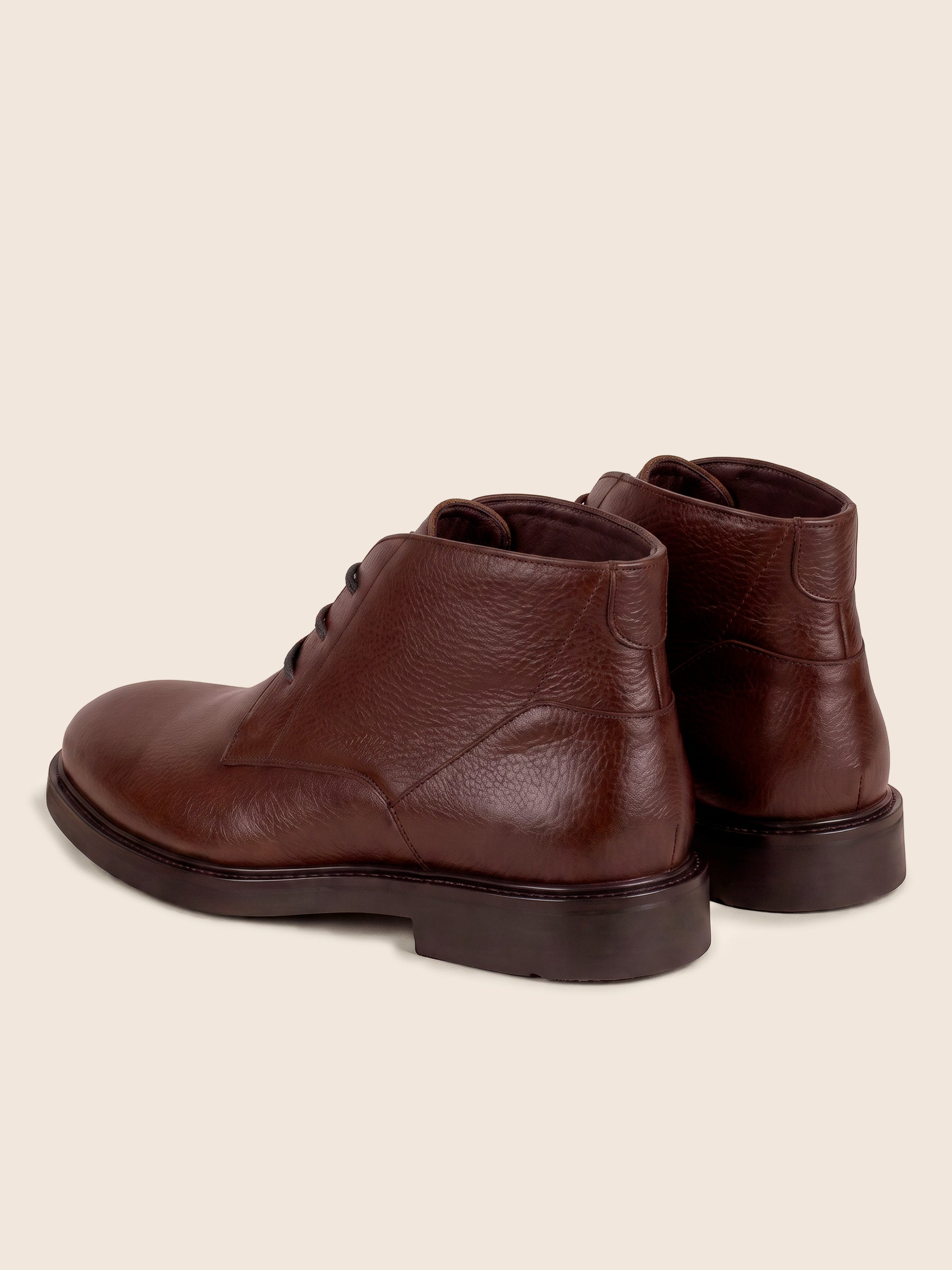 vue arriere desert boots homme cuir graine marron jules & jenn