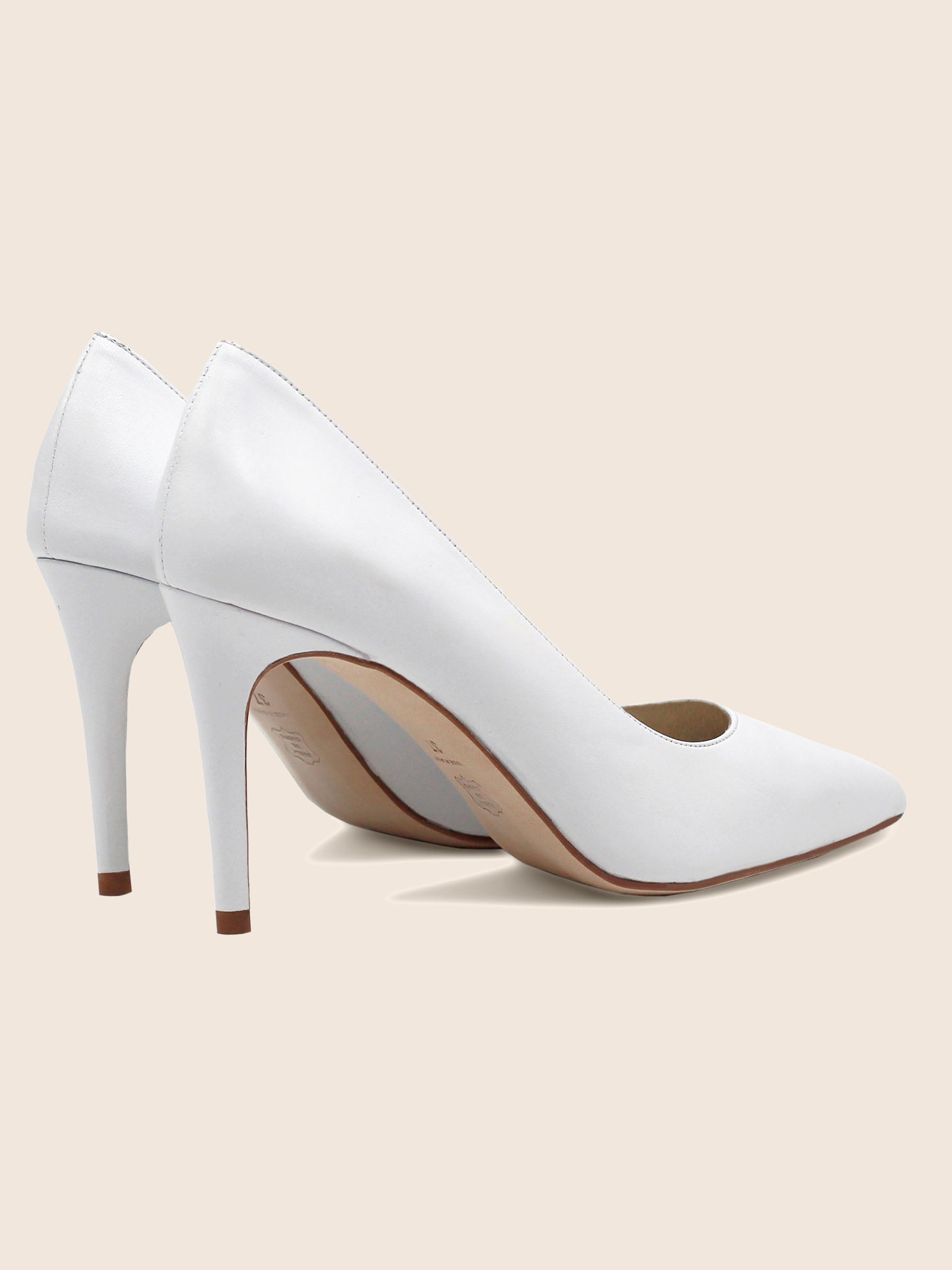 vue arriere escarpins classiques cuir blanc jules & jenn