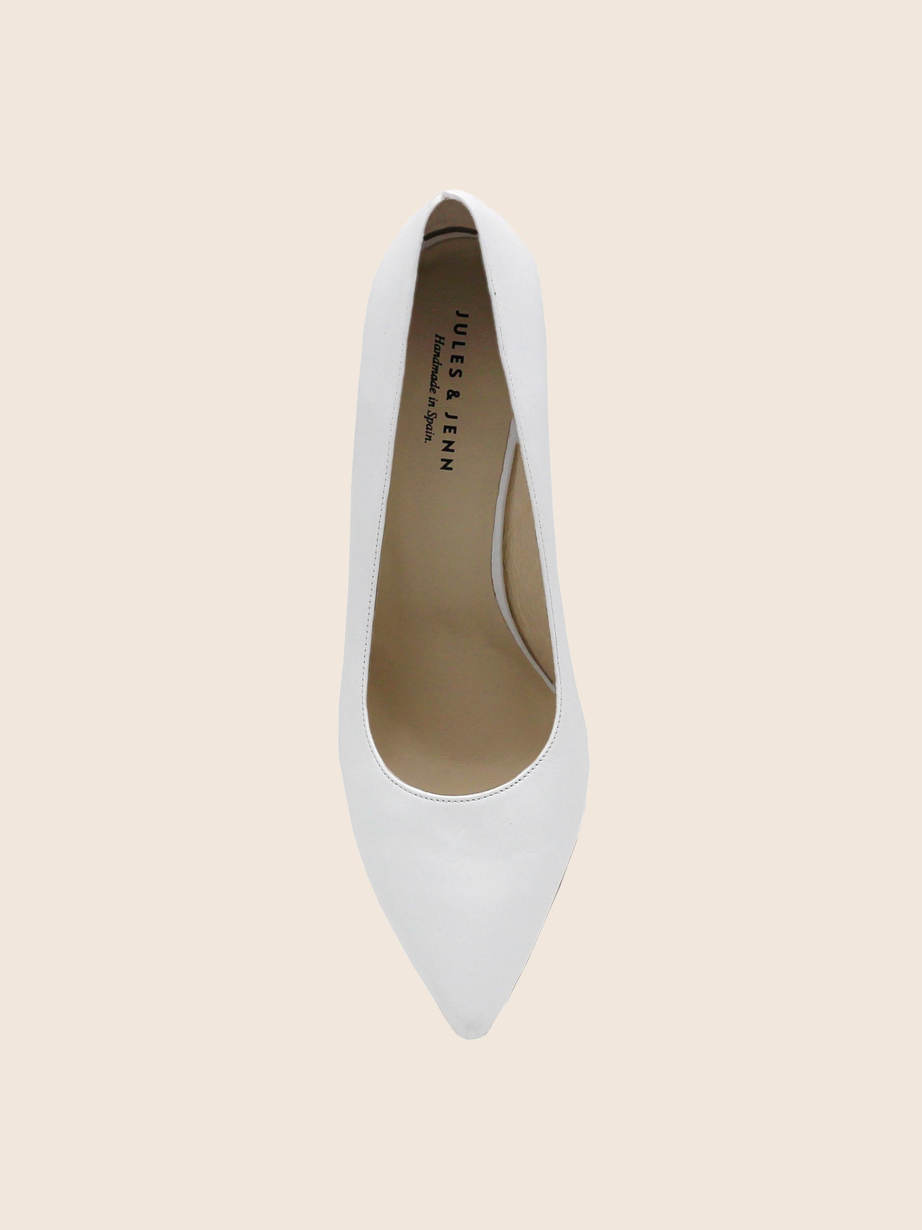 vue dessus escarpins classiques cuir blanc jules & jenn