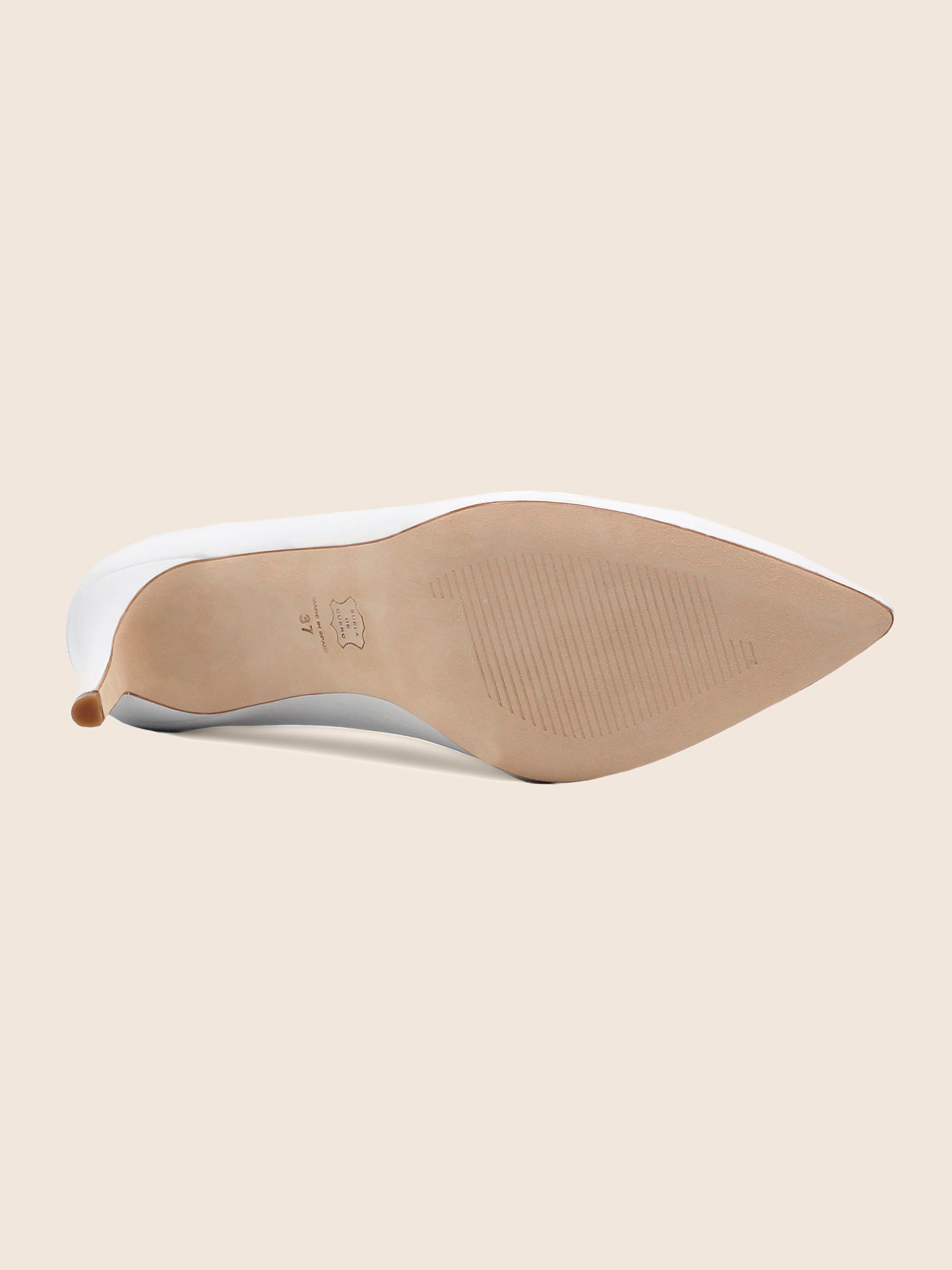 vue dessous escarpins classiques cuir blanc jules & jenn