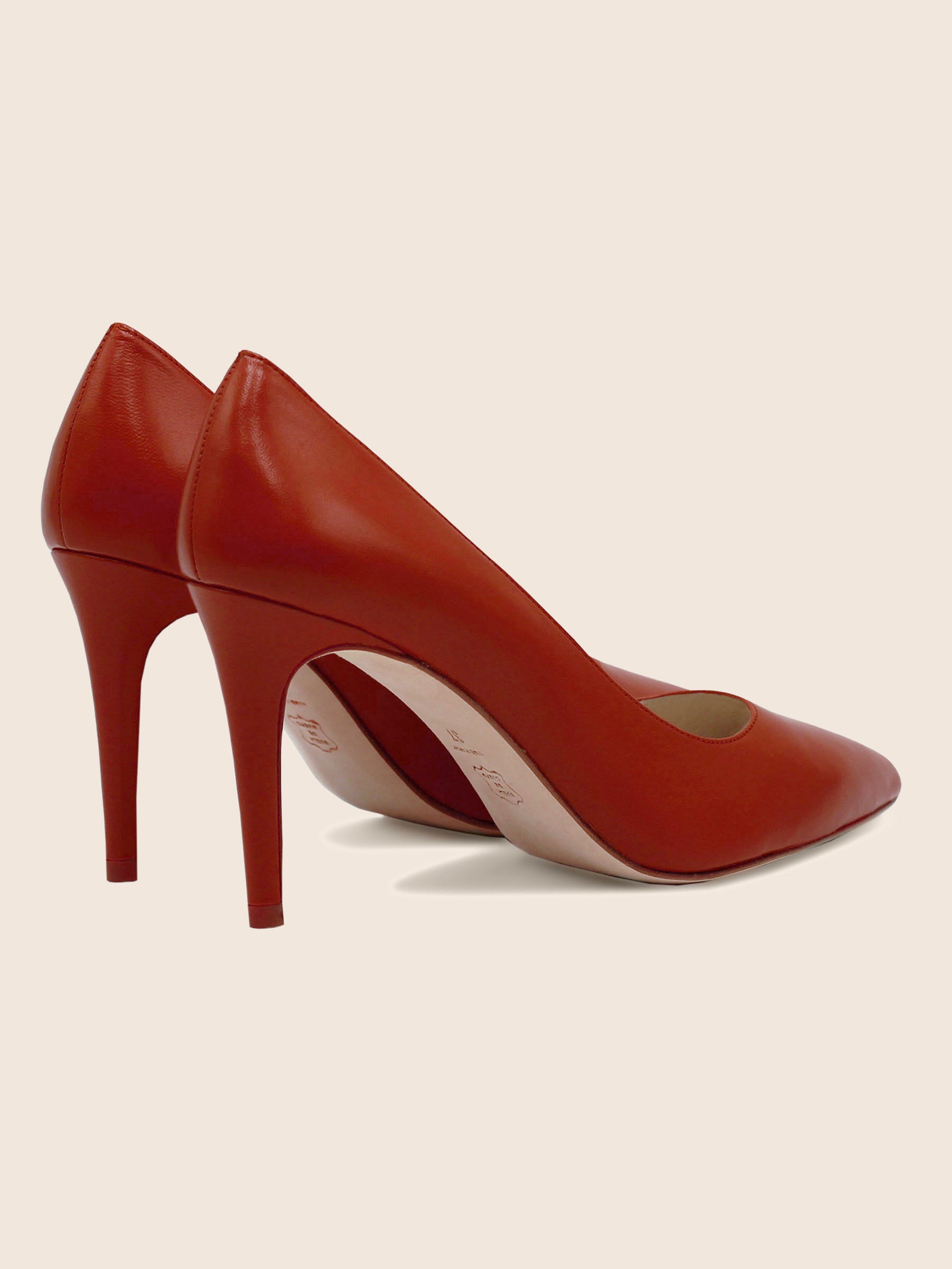 vue arriere escarpins classiques cuir brique jules jenn