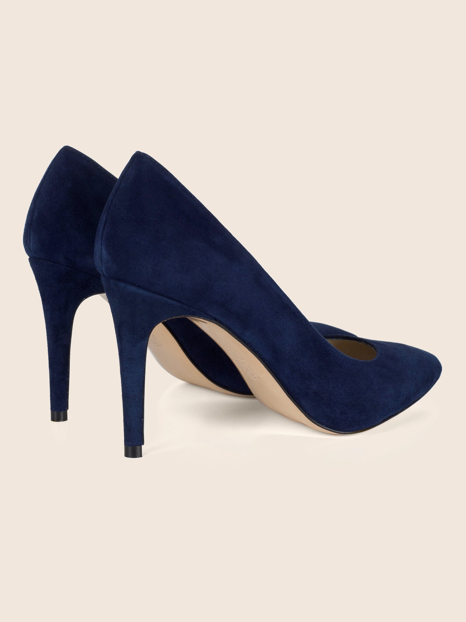vue arriere escarpins bleus cuir daim femme Jules & Jenn