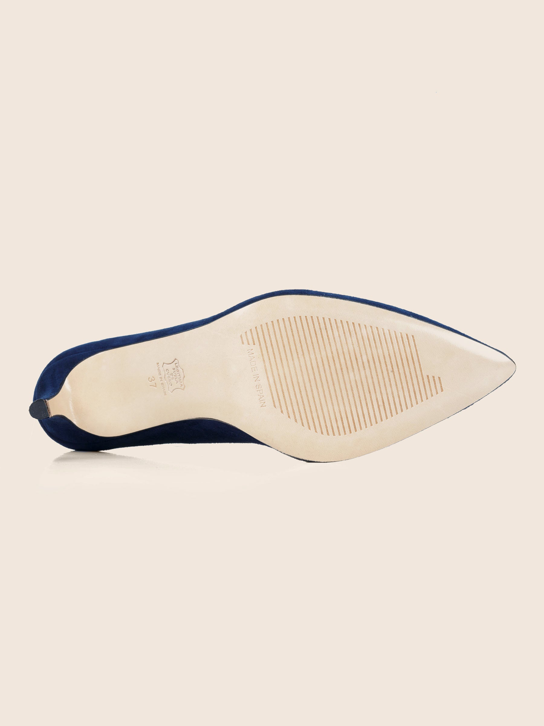 semelle cuir escarpin daim bleu Jules & Jenn