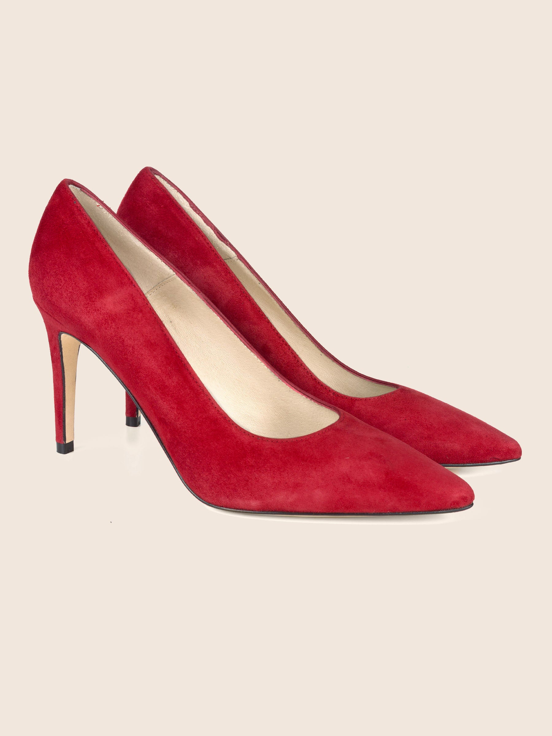 escarpins classiques cuir daim rouge Jules & Jenn
