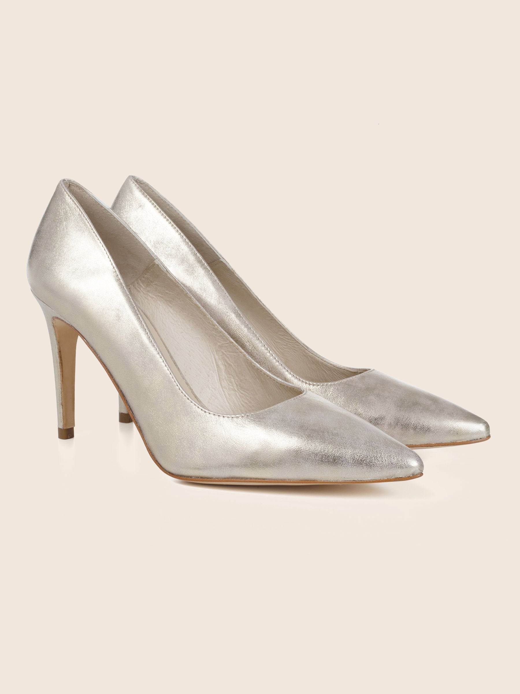 escarpins classiques cuir metallise dore jules jenn