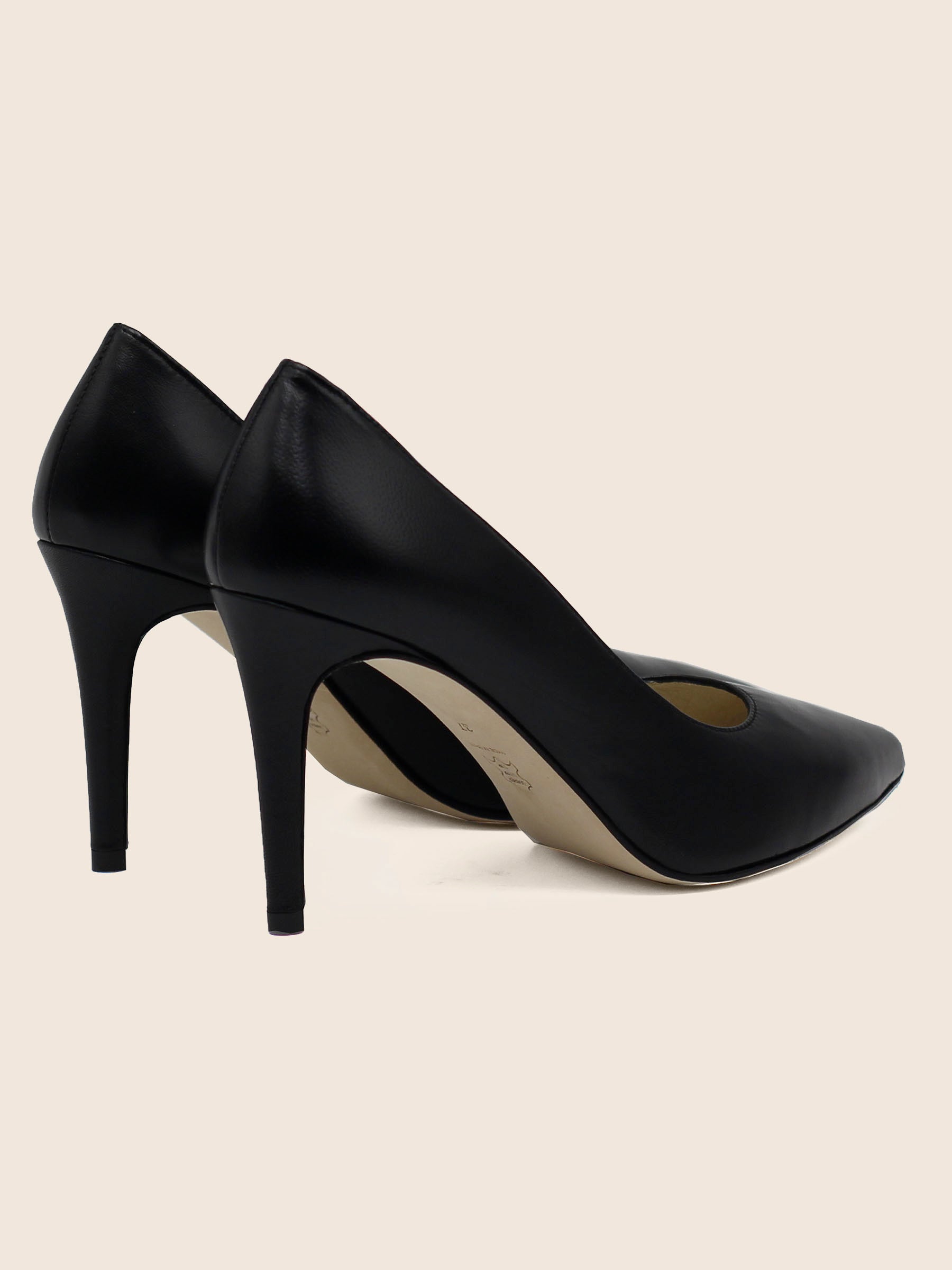 vue arriere escarpins classiques cuir noir jules & jenn