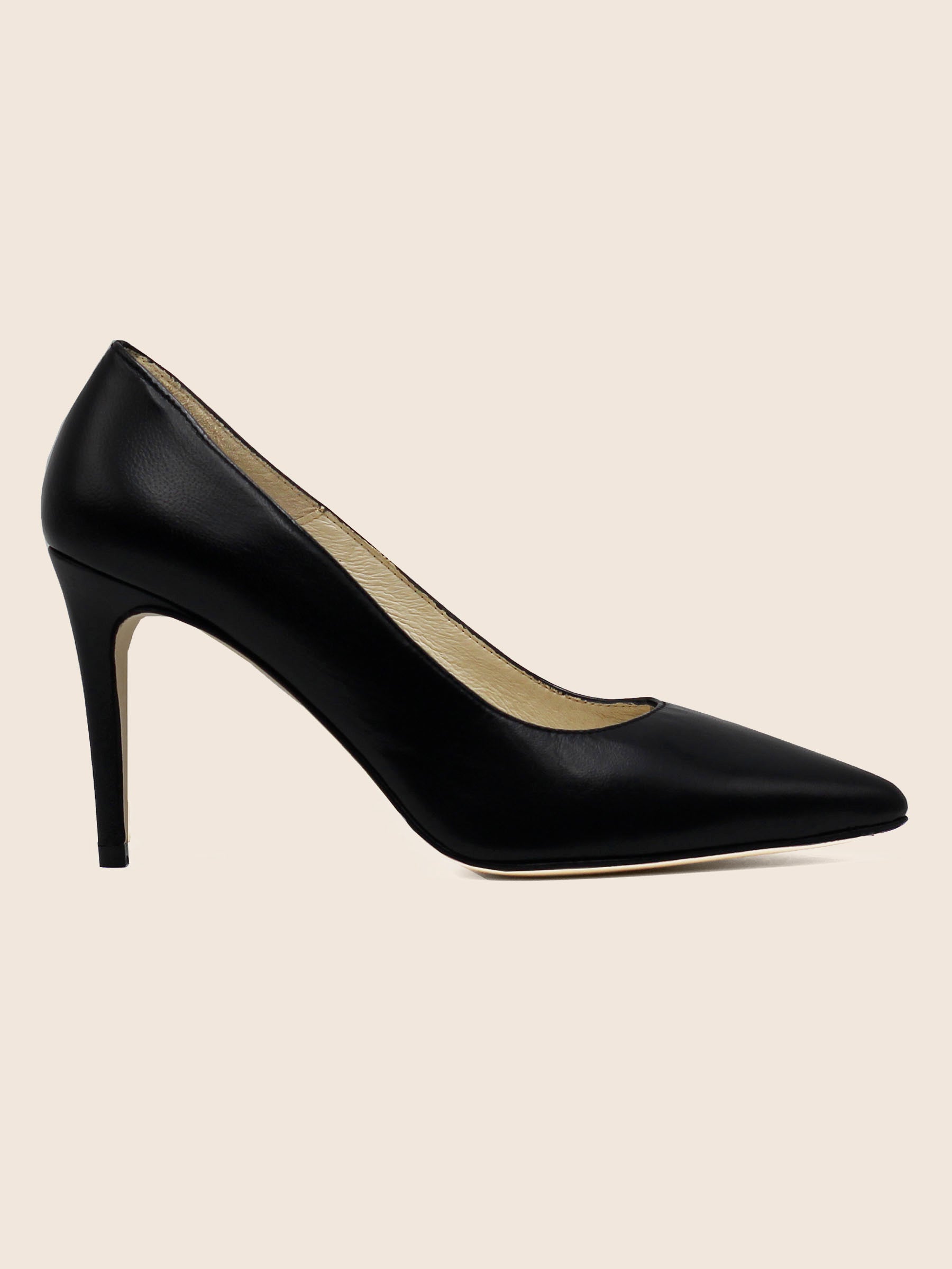 vue dessus escarpins classiques cuir noir jules & jenn