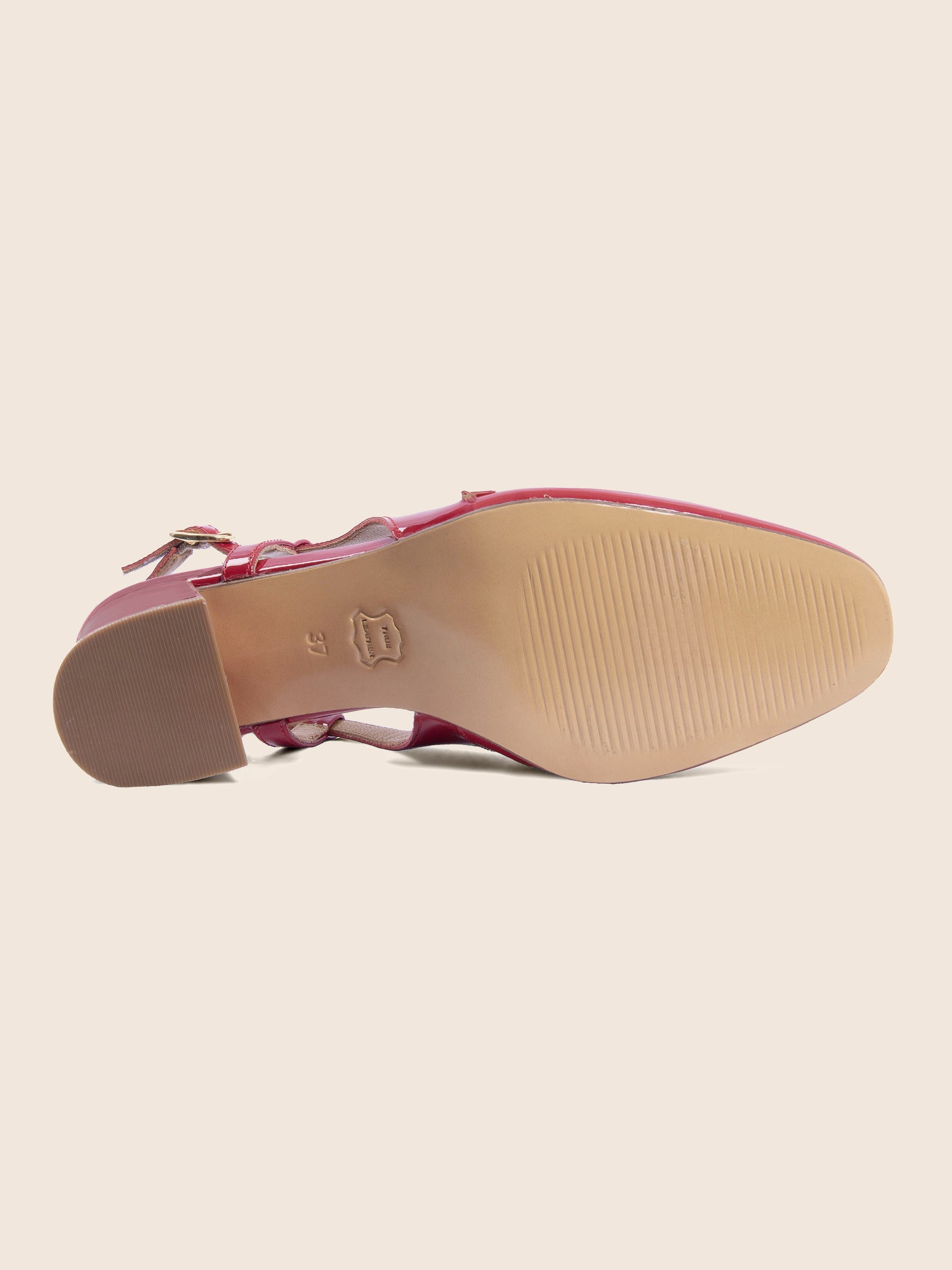 vue semelle escarpins slingback cuir vernis rouge jules & jenn