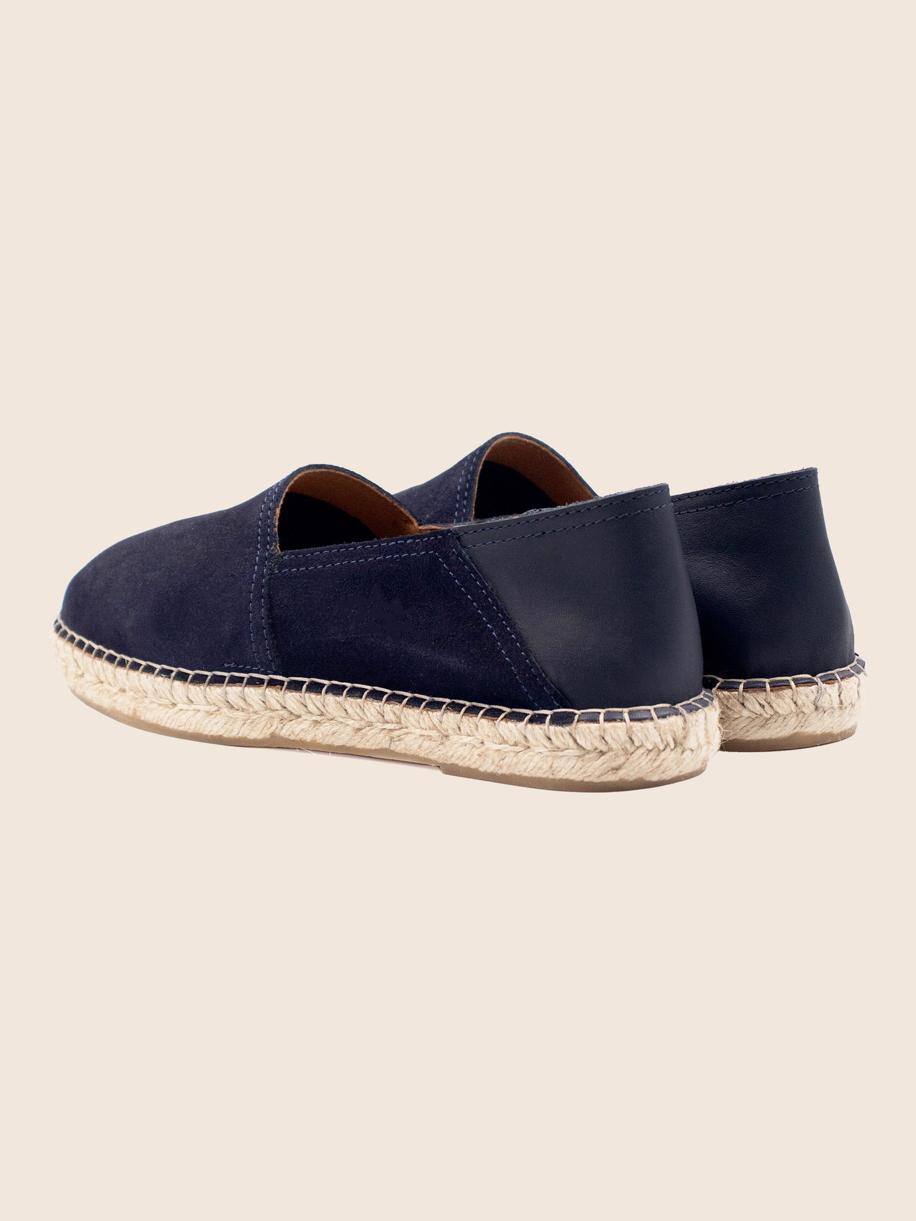vue arriere espadrilles homme cuir daim bleu jules jenn