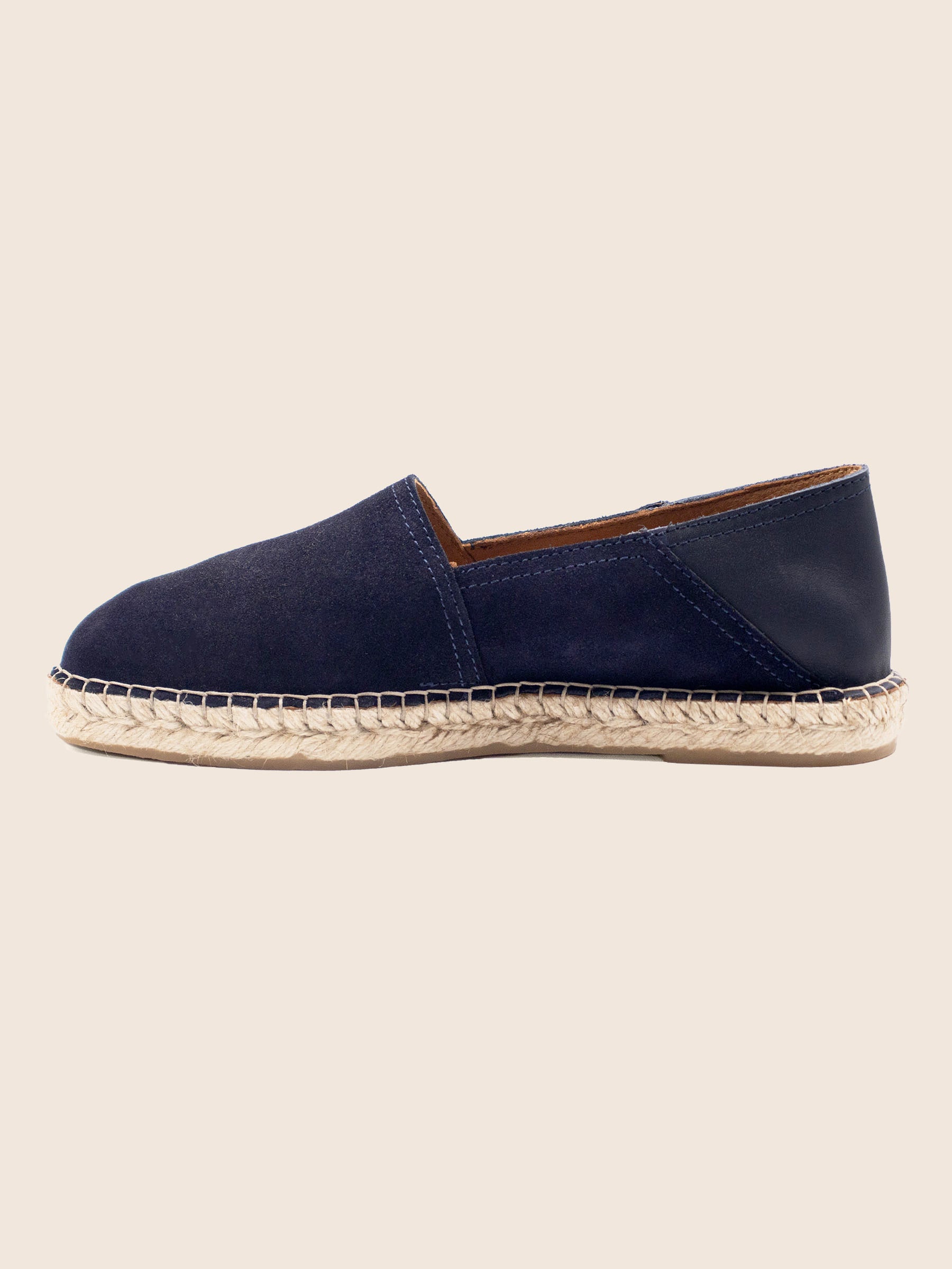 vue interieur espadrilles homme cuir daim bleu jules jenn