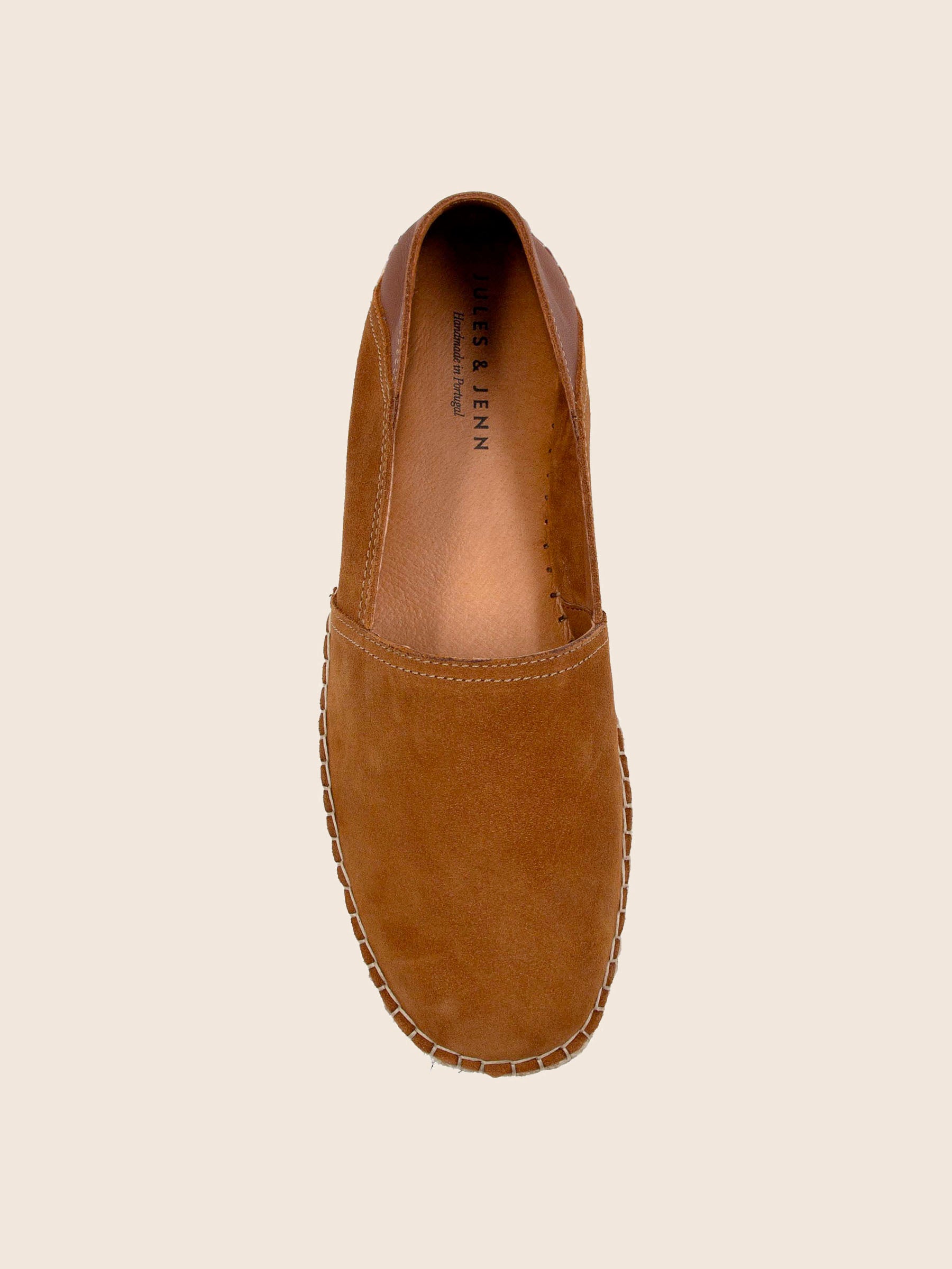 Espadrilles cuir daim cognac