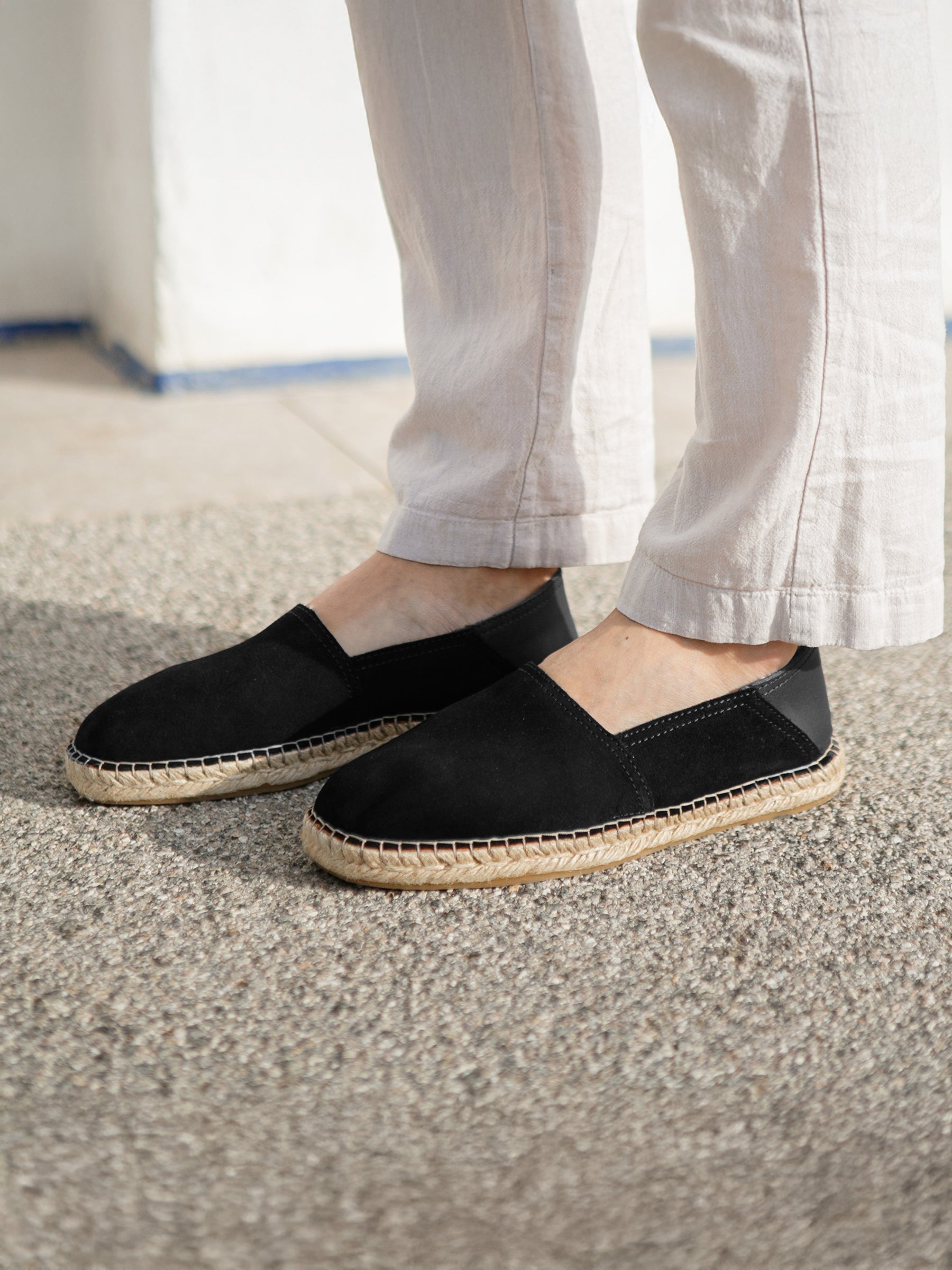 vue portée espadrilles homme cuir daim noir jules jenn