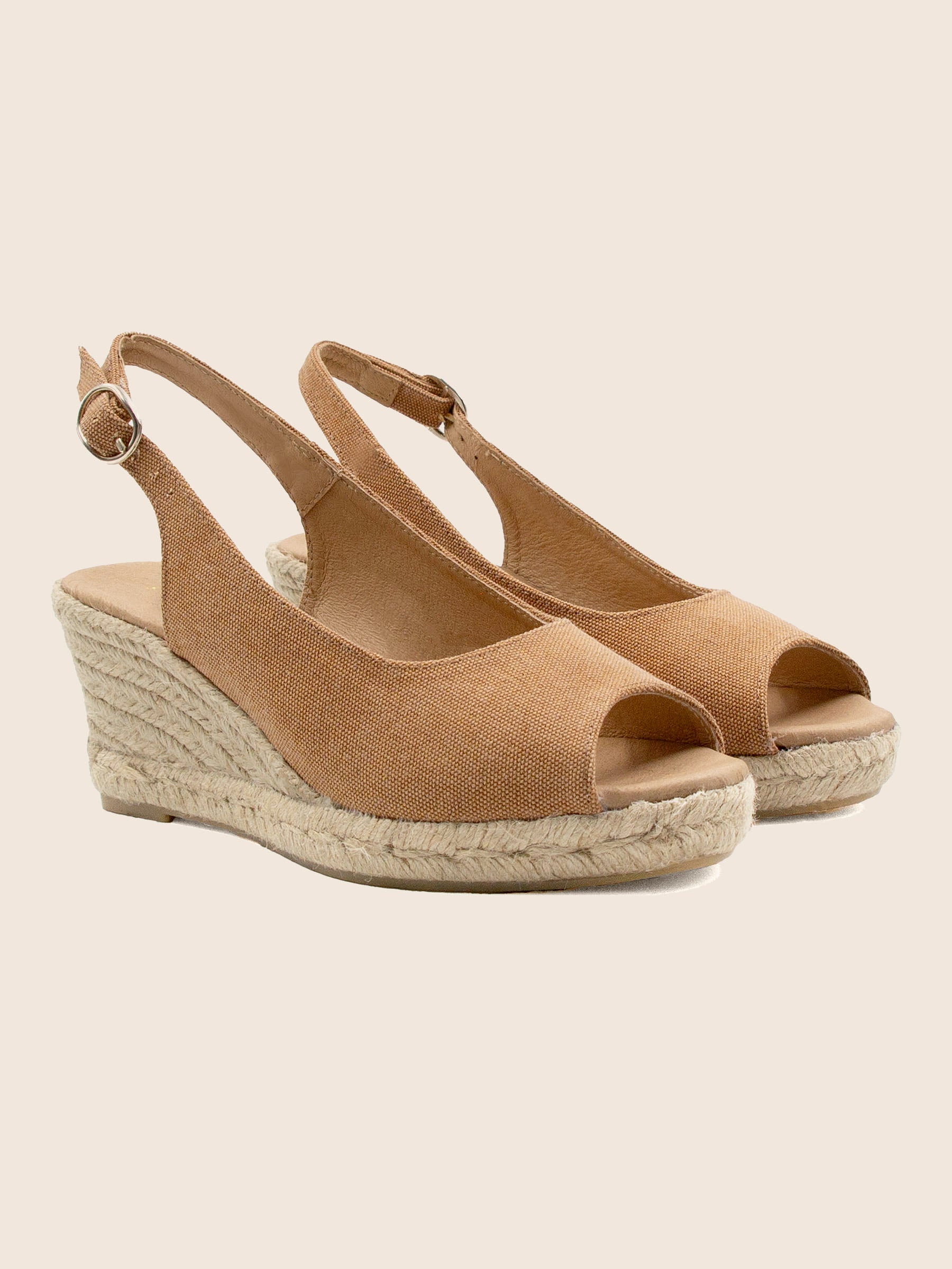 espadrilles slingback toile recyclee camel jules jenn