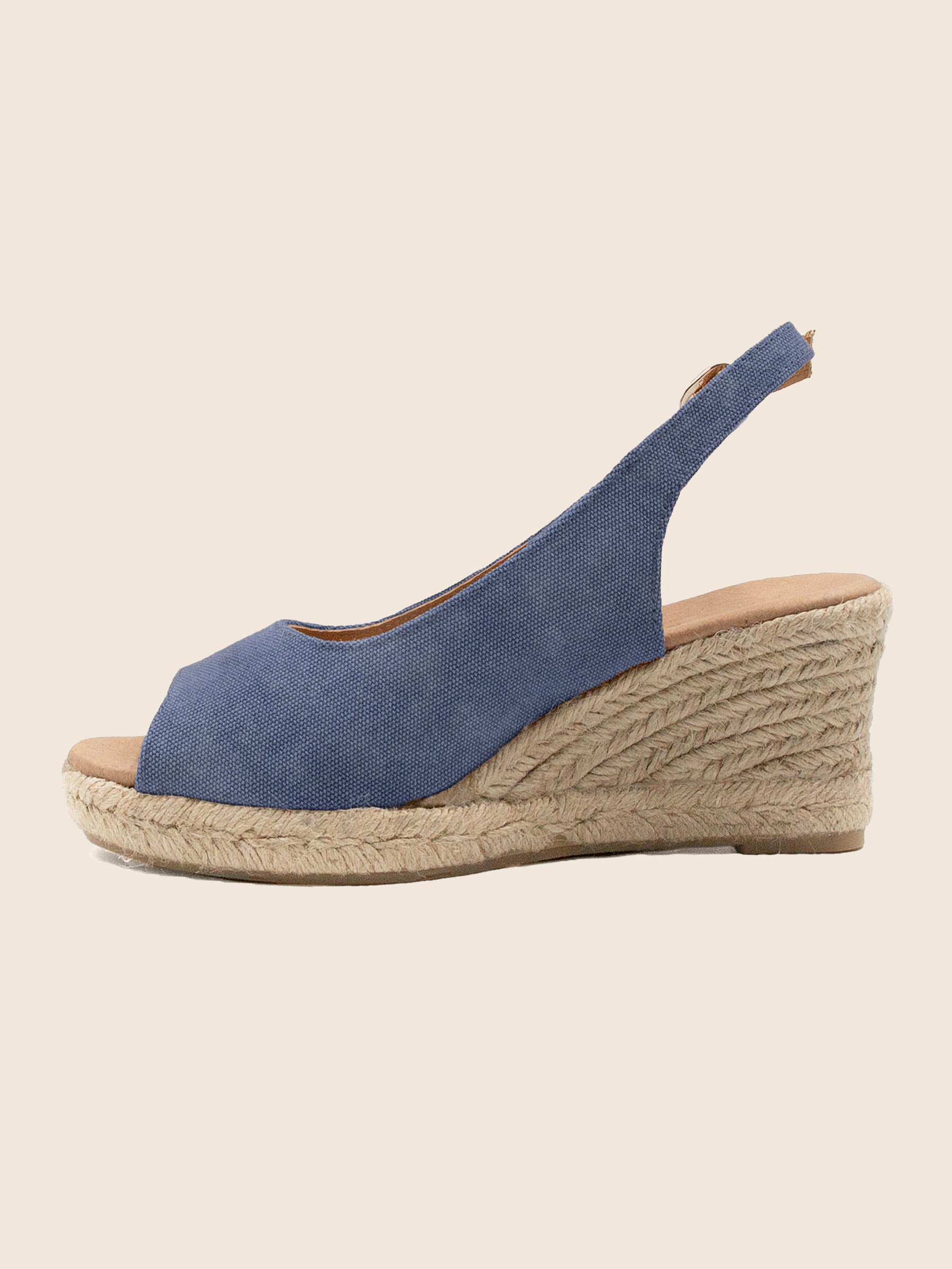 vue interieure espadrilles slingback toile recyclee denim jules jenn