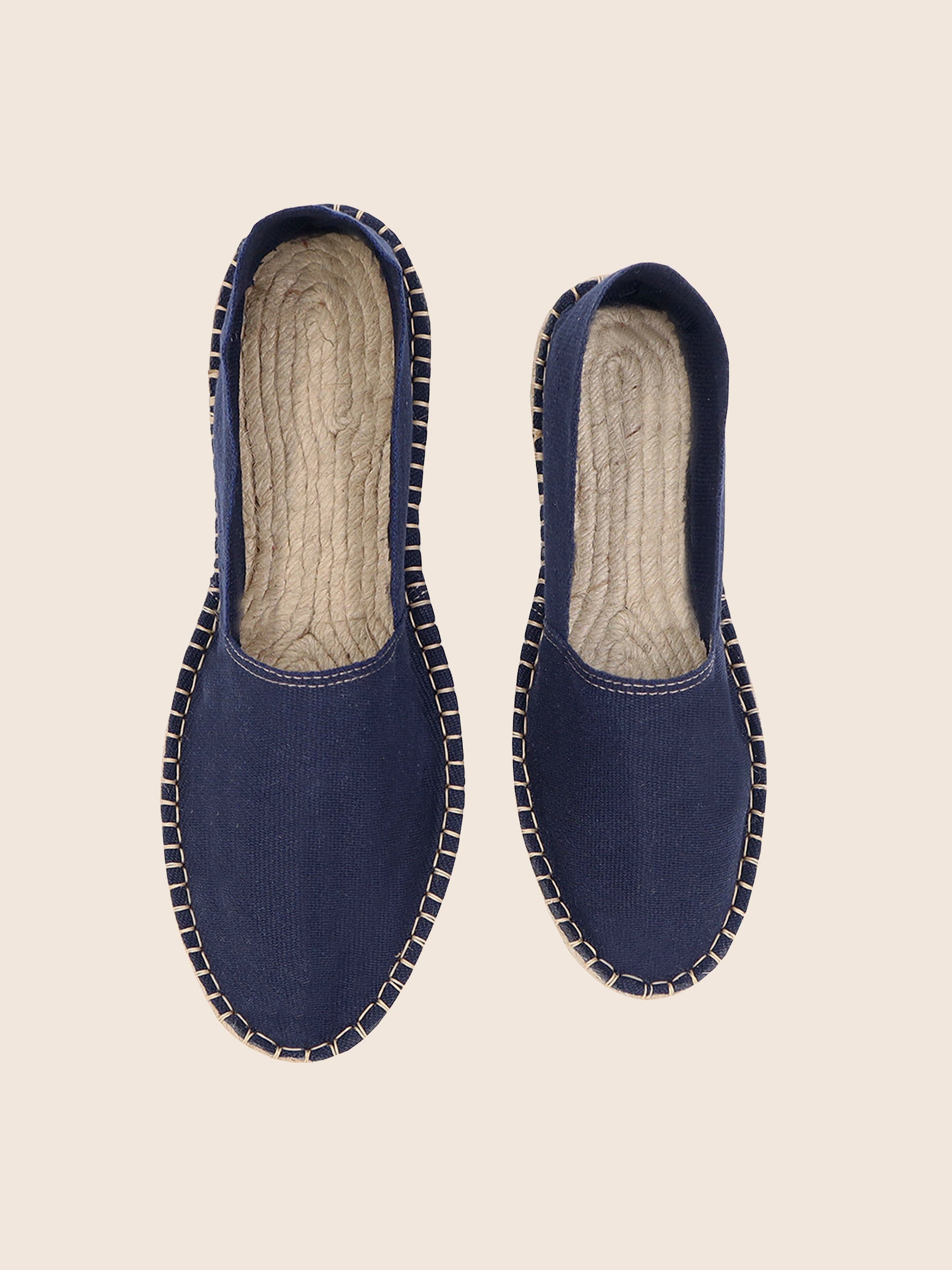 vue dessus espadrilles toile de coton bleu jules jenn