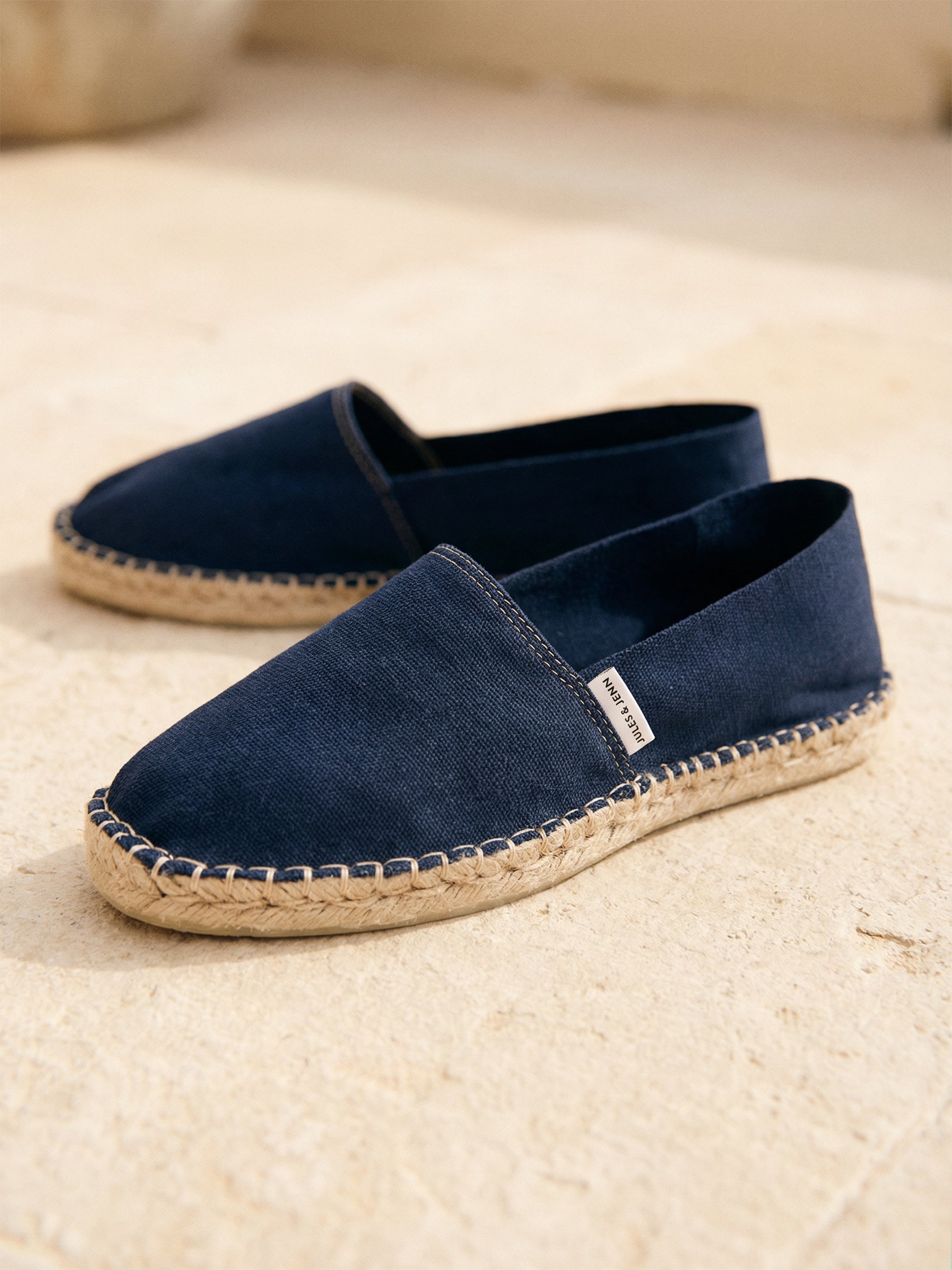 Blue cotton canvas espadrilles