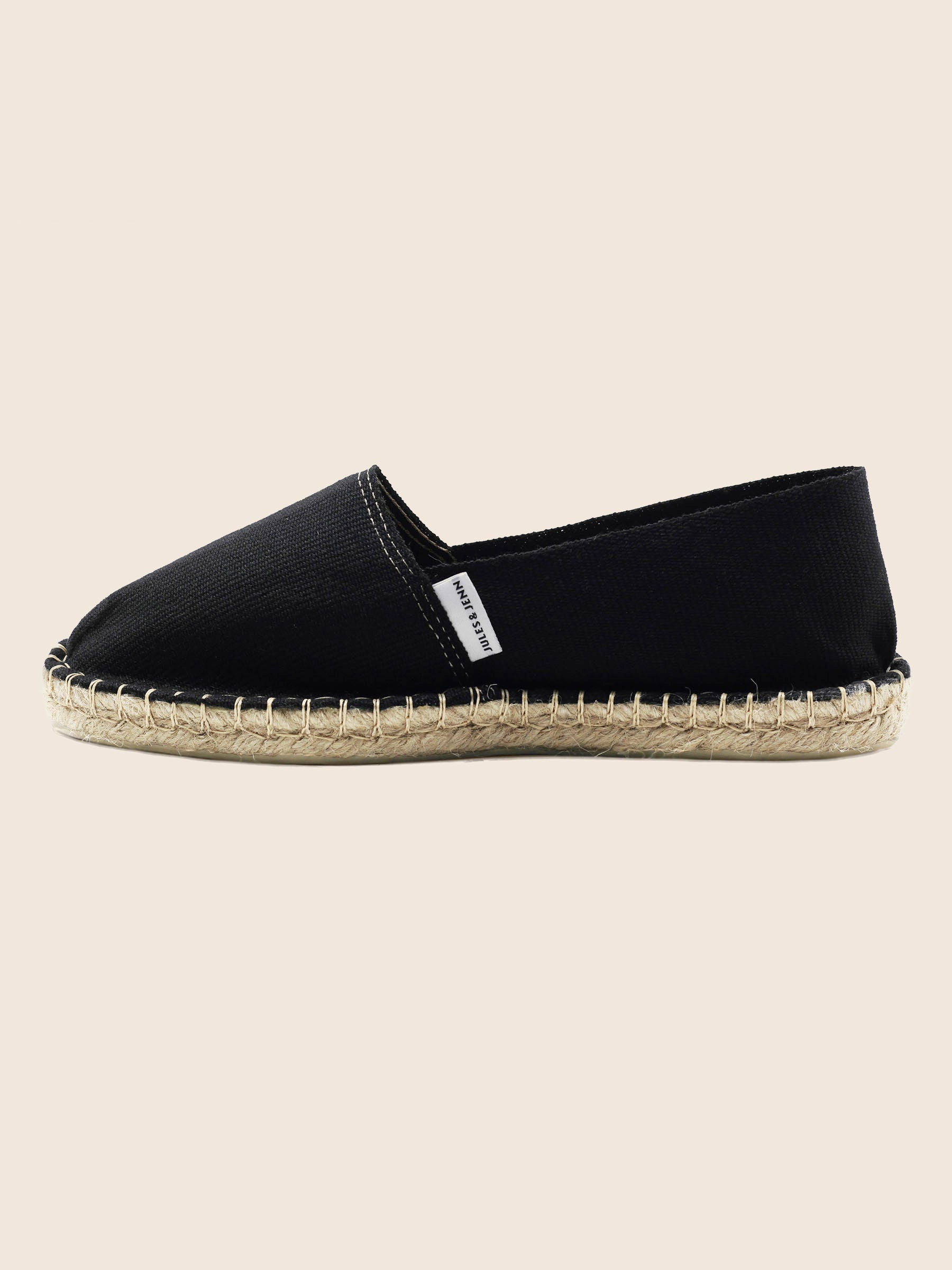 vue posée espadrilles toile de coton noir jules jenn