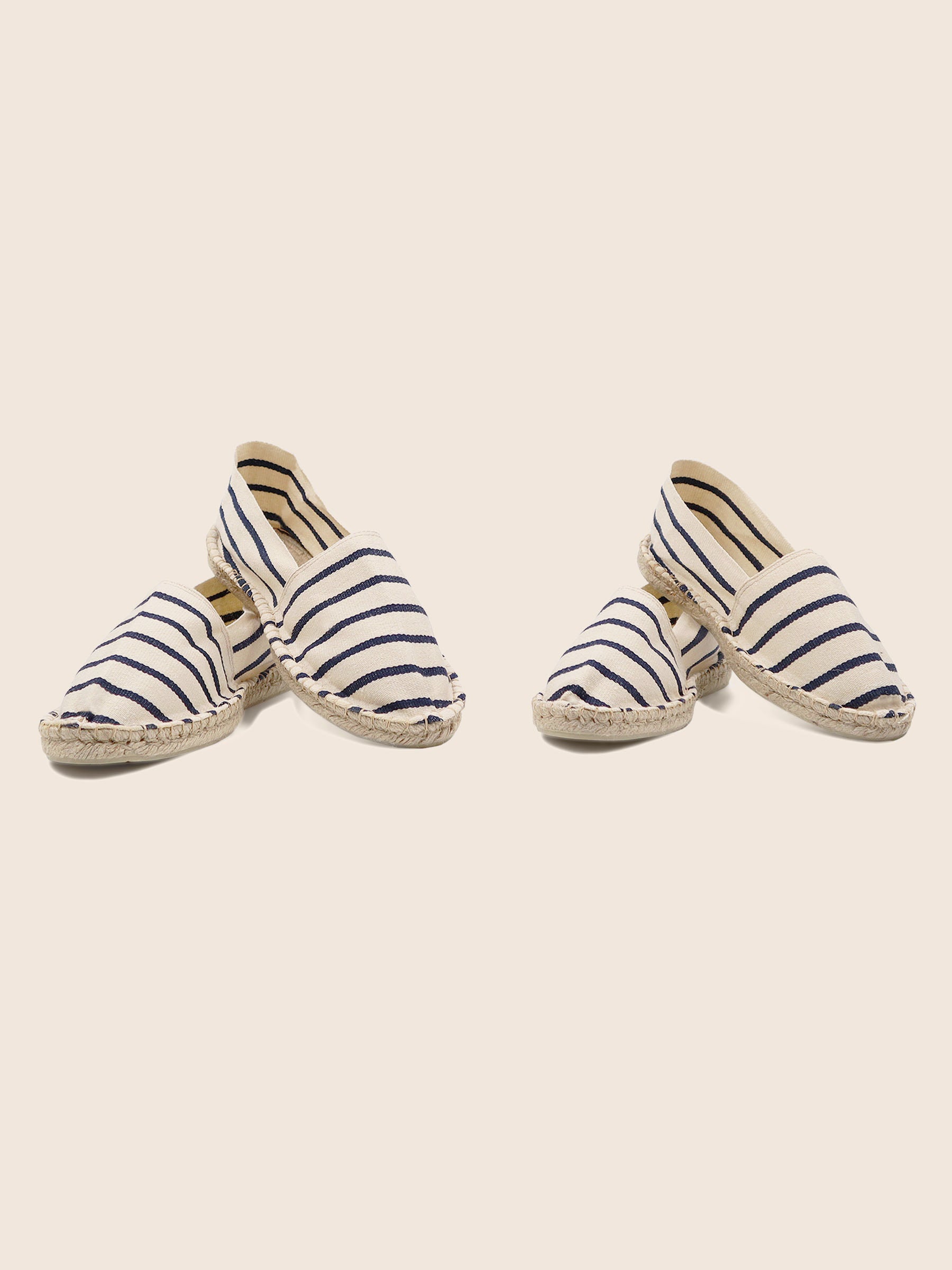 vue duo espadrilles toile coton rayee blanc bleu jules jenn