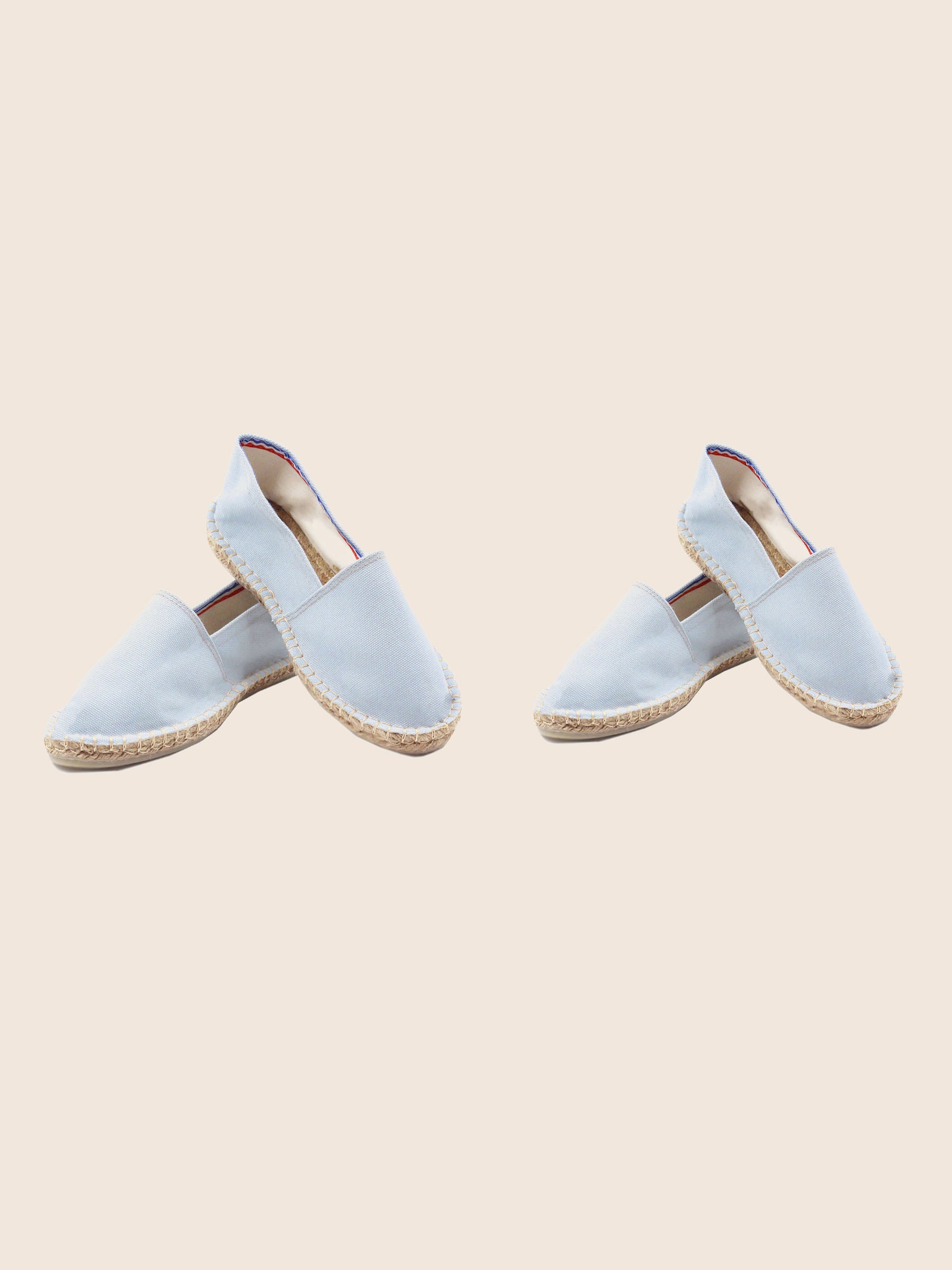 vue croise espadrilles toile coton recycle bleu clair jules & jenn