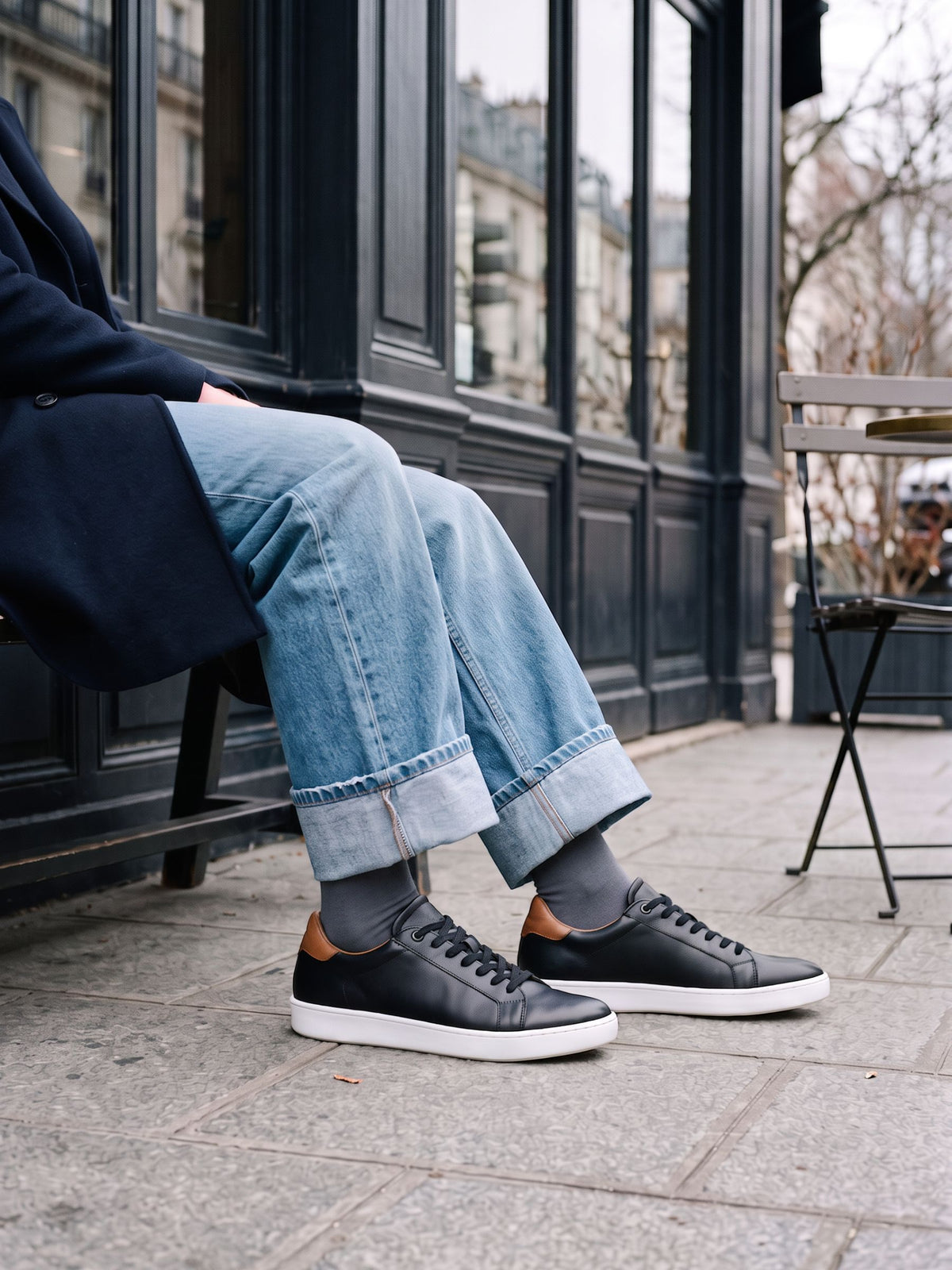 tennis-lacet-homme-cuir-noir