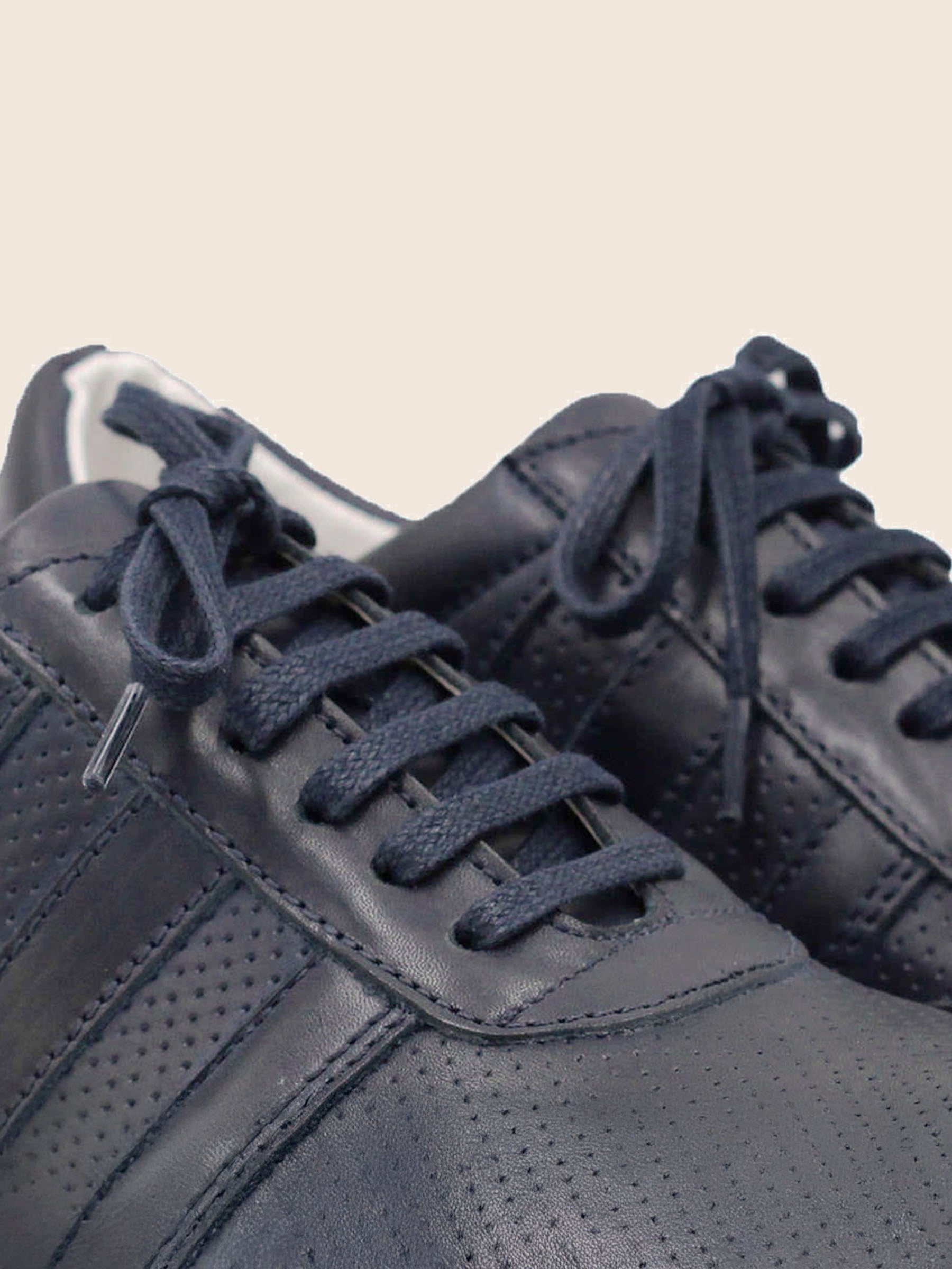 Lacets plats coton bleu