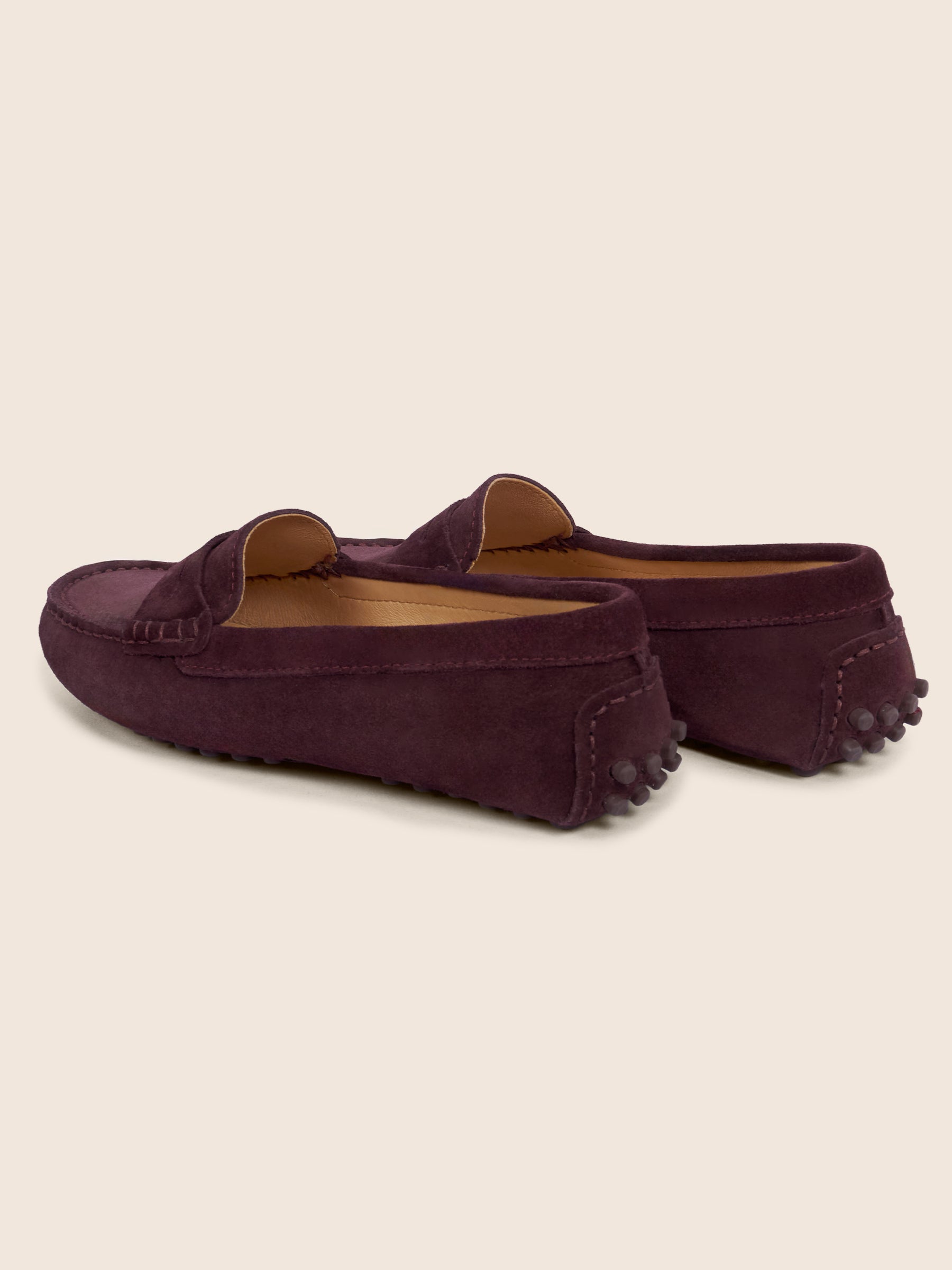 photo vue arrière mocassins cuir daim bordeaux jules jenn