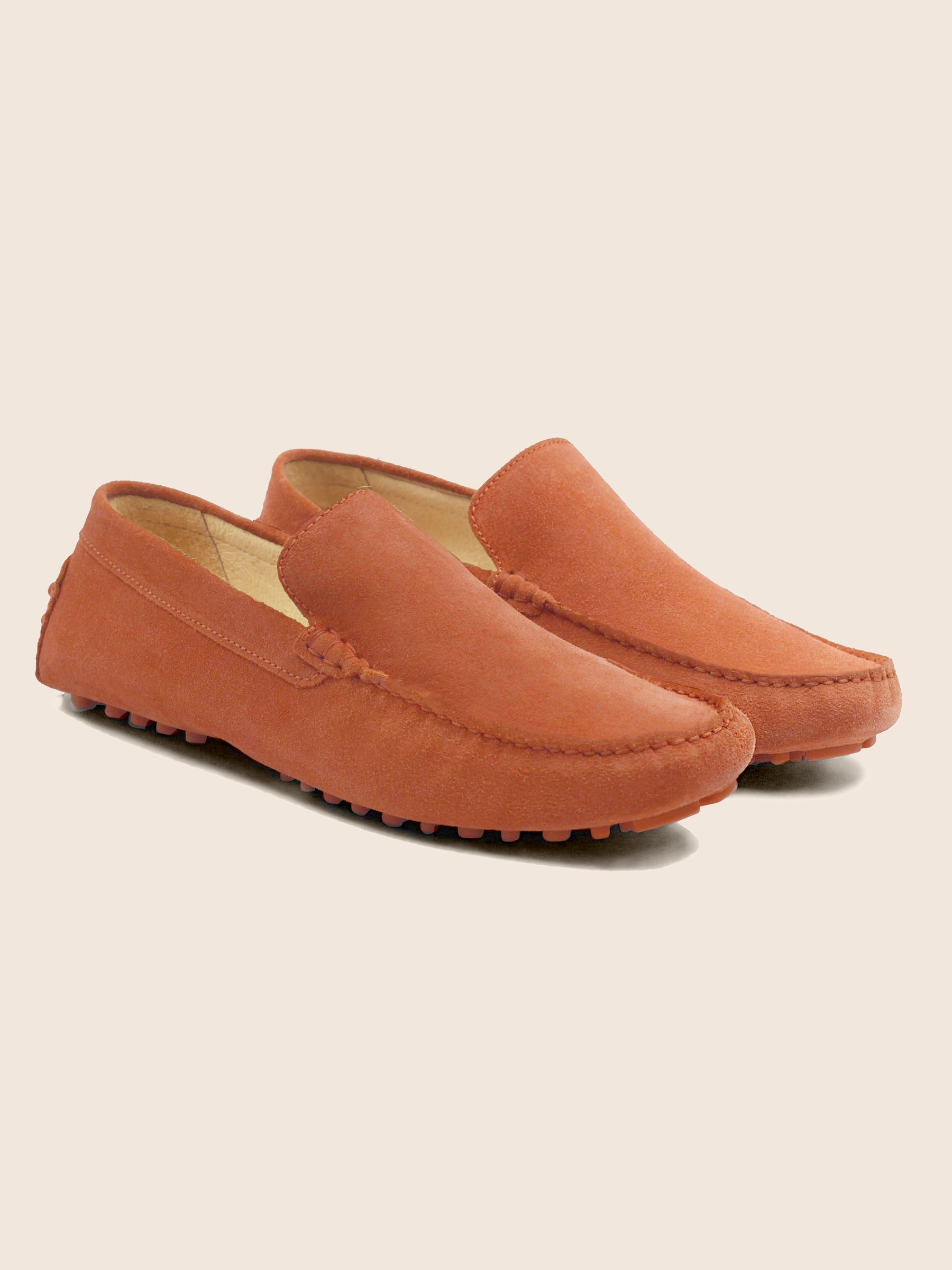mocassins cuir daim orange jules jenn