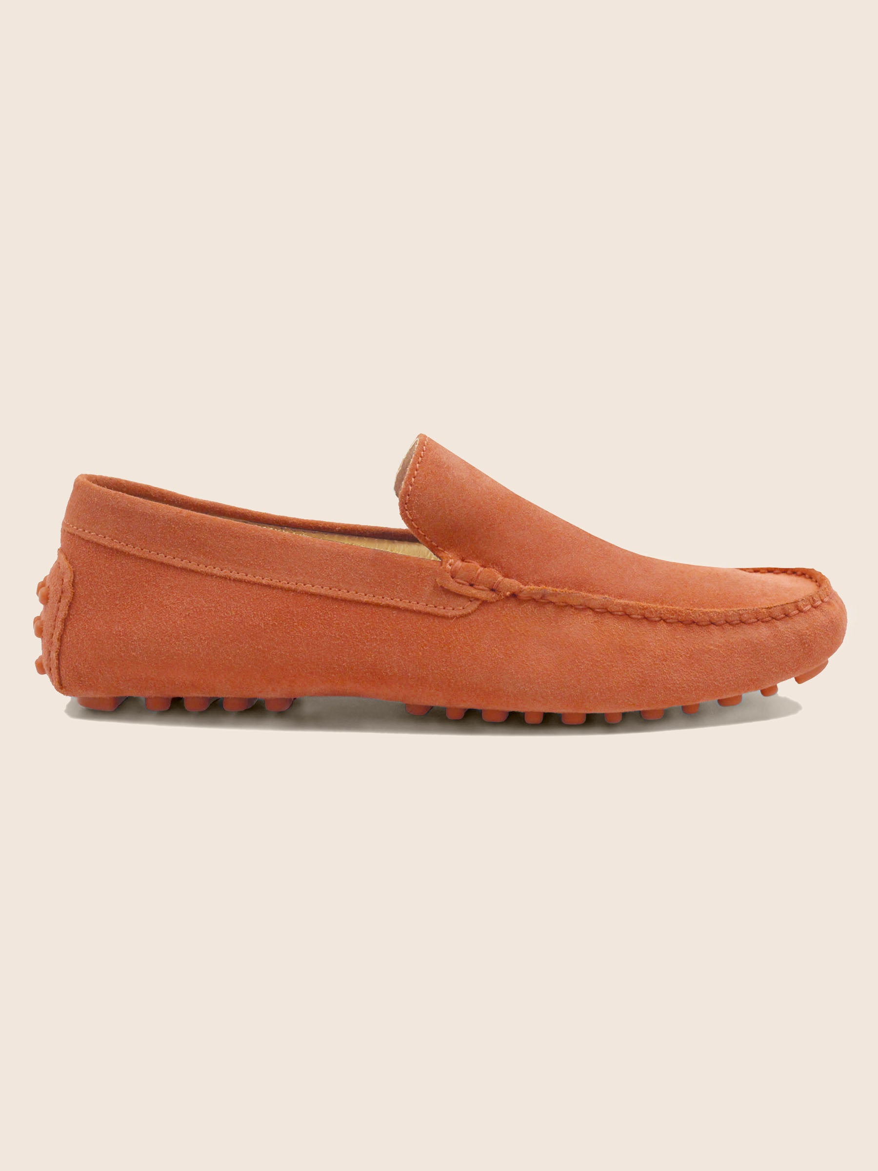vue posée mocassins cuir daim orange jules jenn