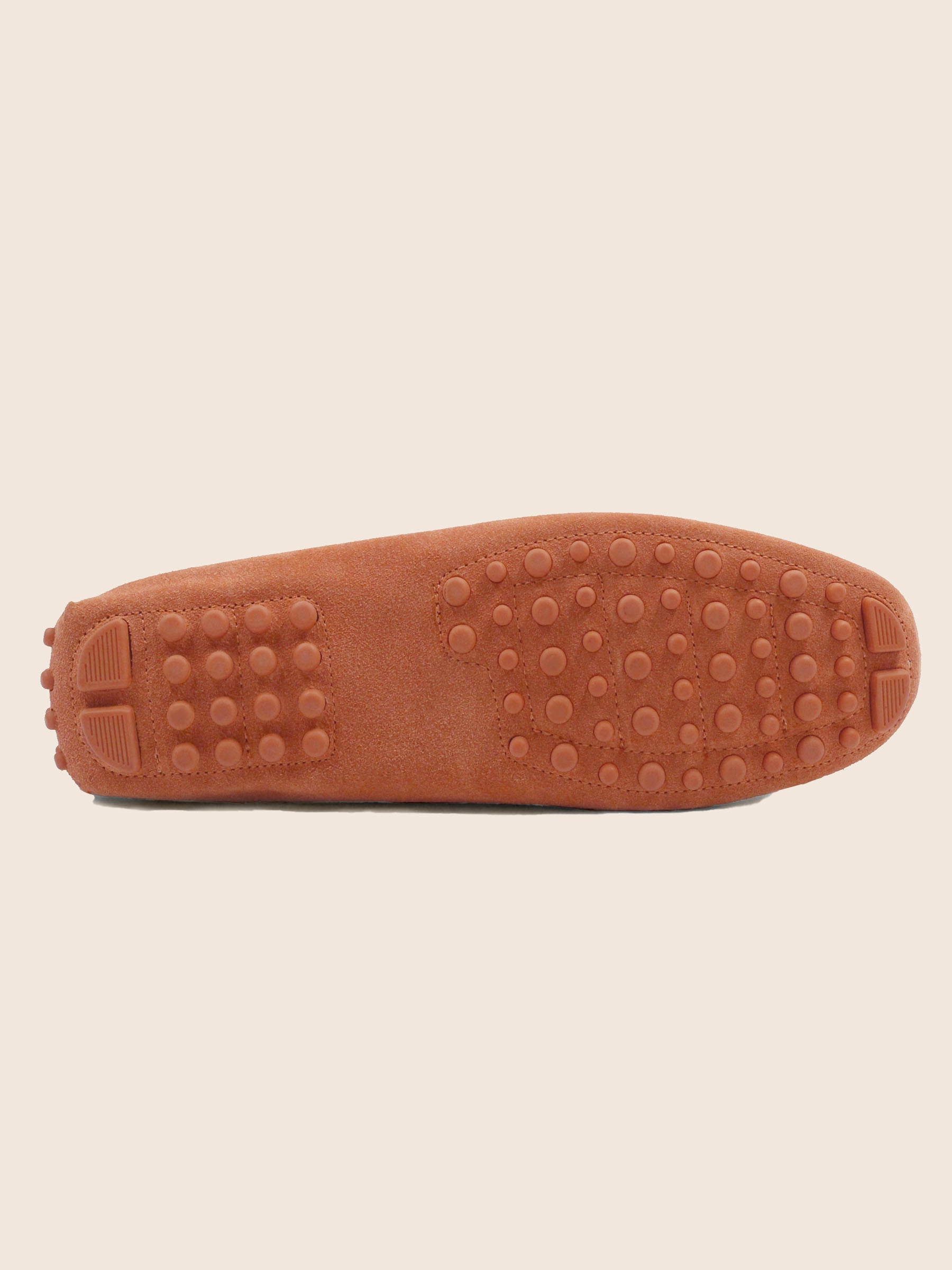 vue dessous mocassins cuir daim orange jules jenn