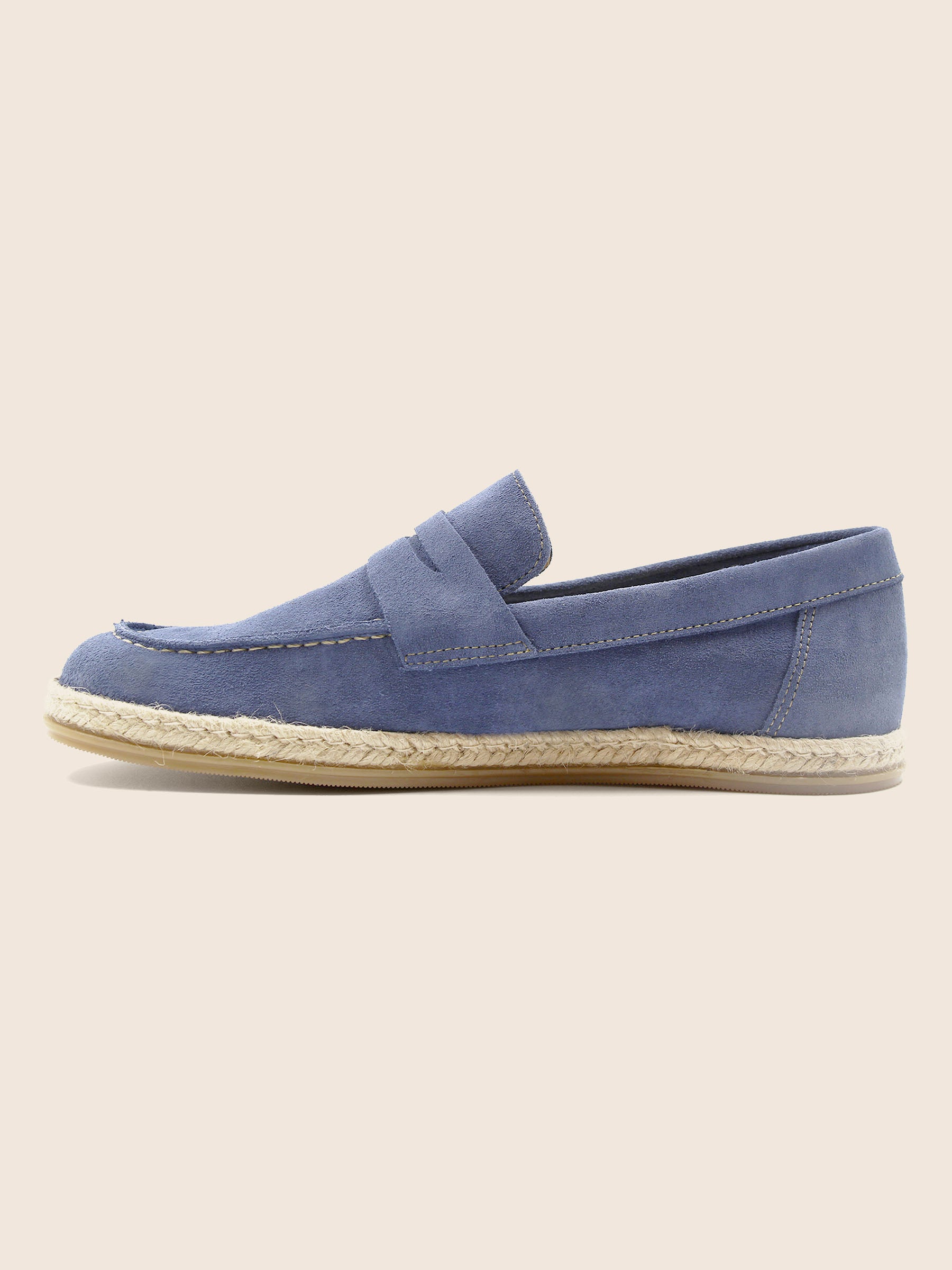 vue interieure mocassins espadrille cuir daim bleu jules jenn