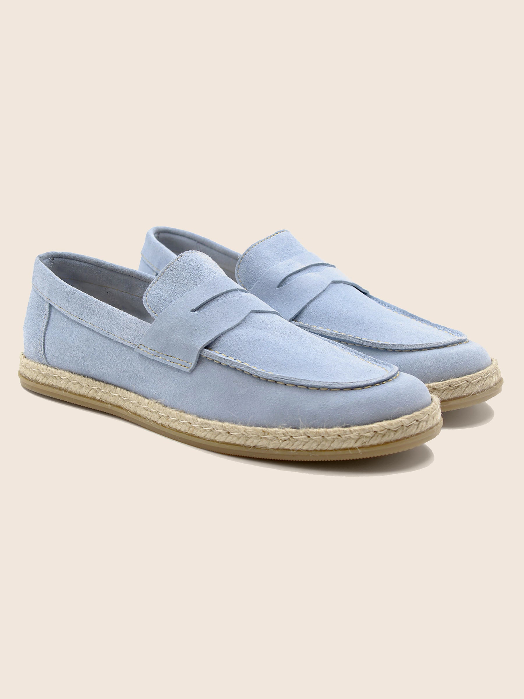 mocassins espadrille cuir daim bleu clair jules jenn