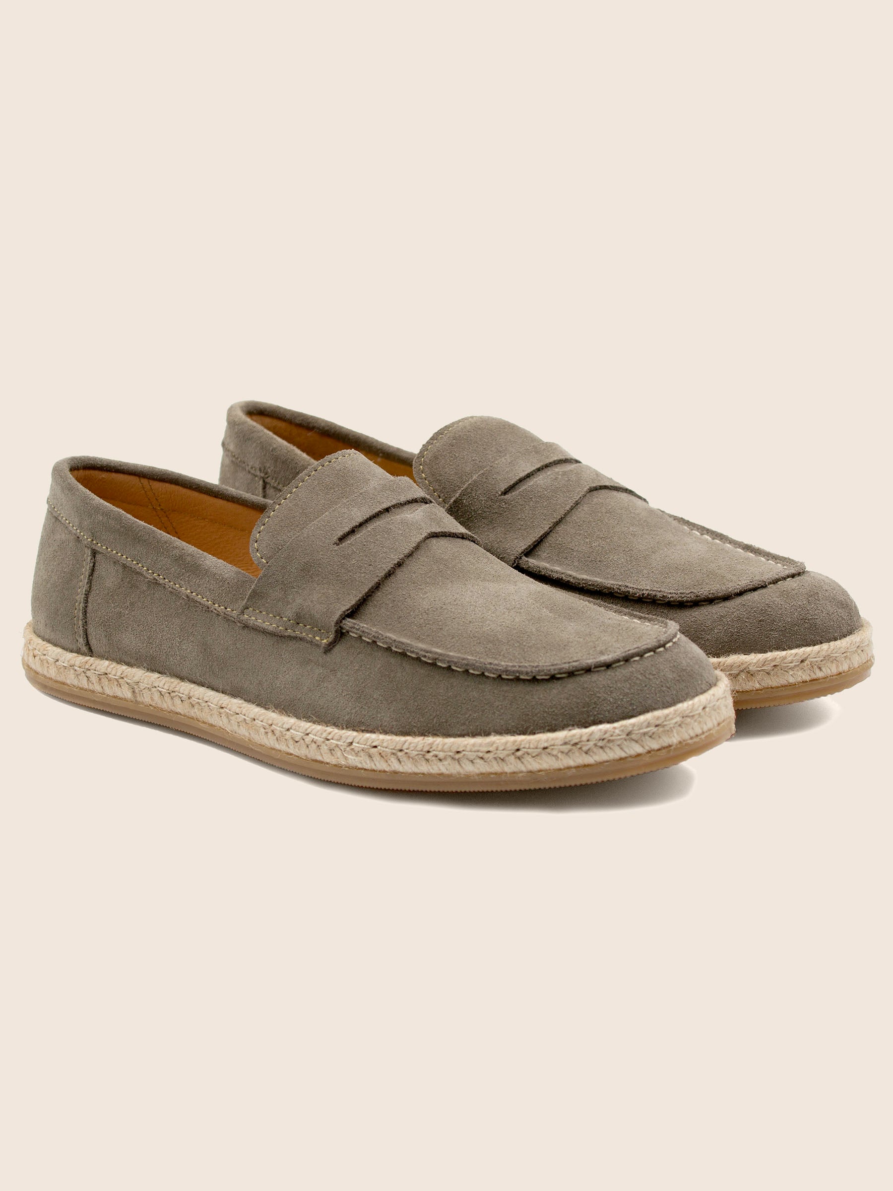mocassins espadrille cuir daim gris jules jenn