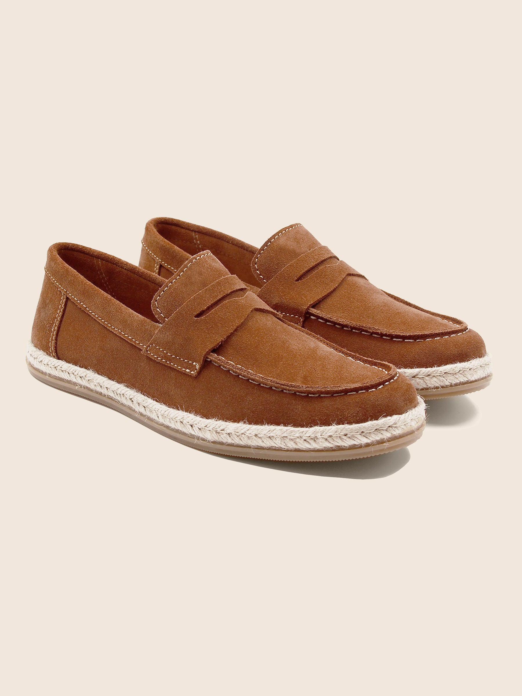mocassins espadrilles cuir daim cognac jules jenn