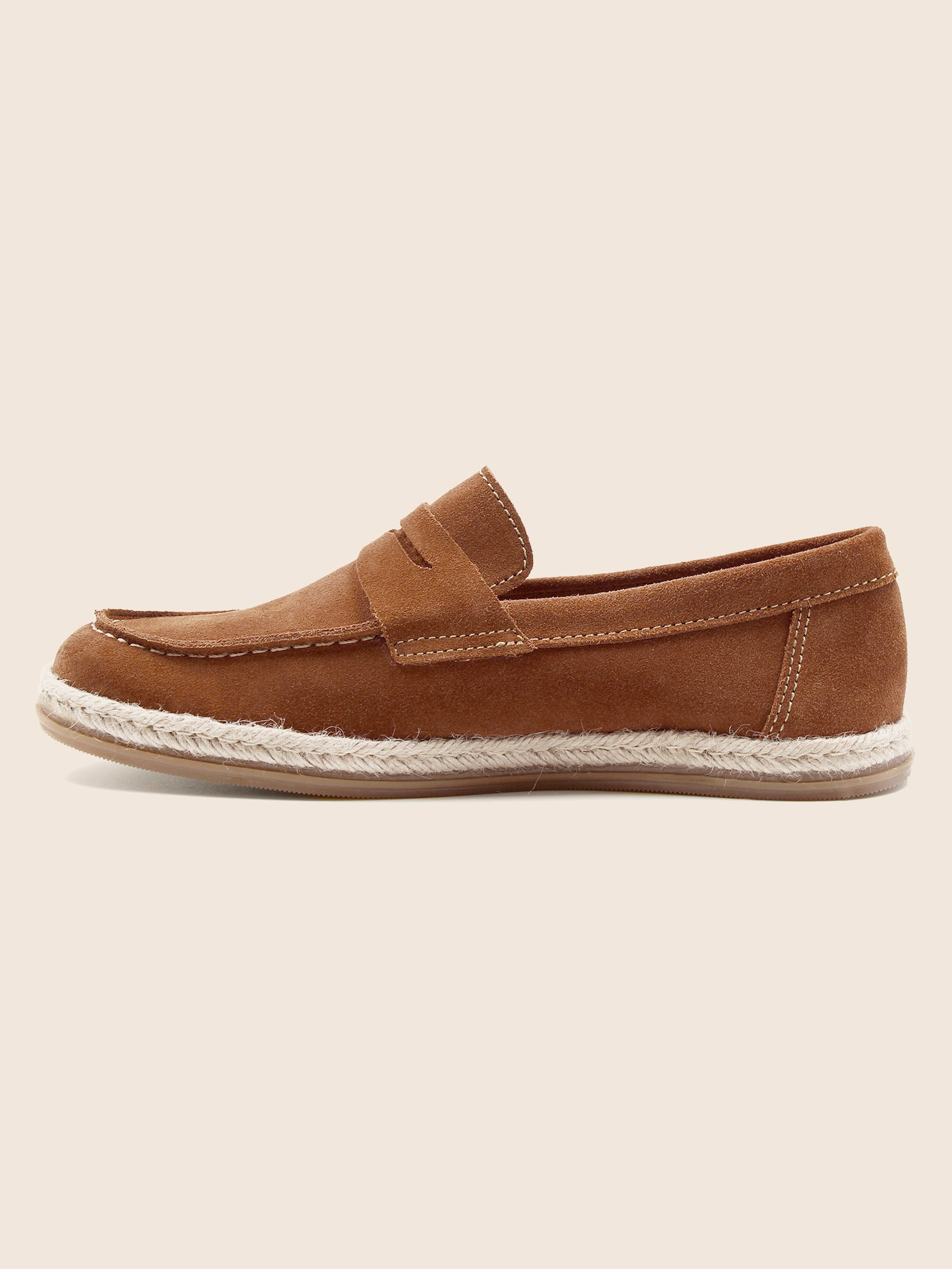 vue interieure mocassins espadrilles cuir daim cognac jules jenn
