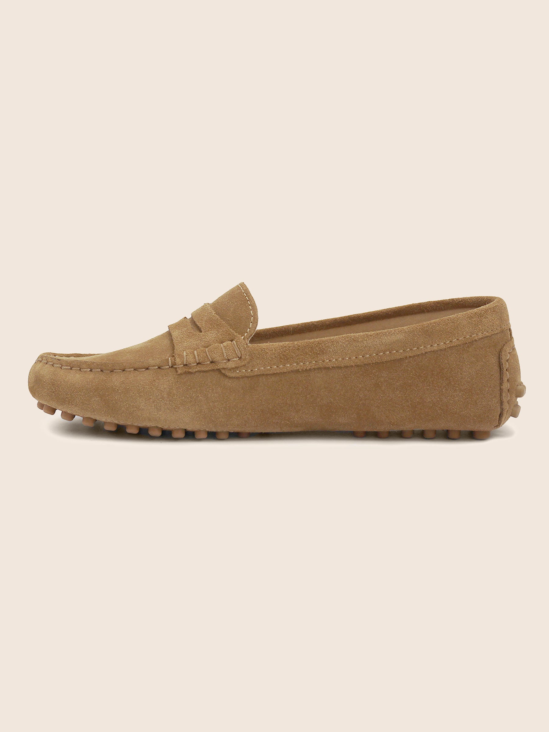 vue interieur mocassins femme cuir daim marron clair jules jenn
