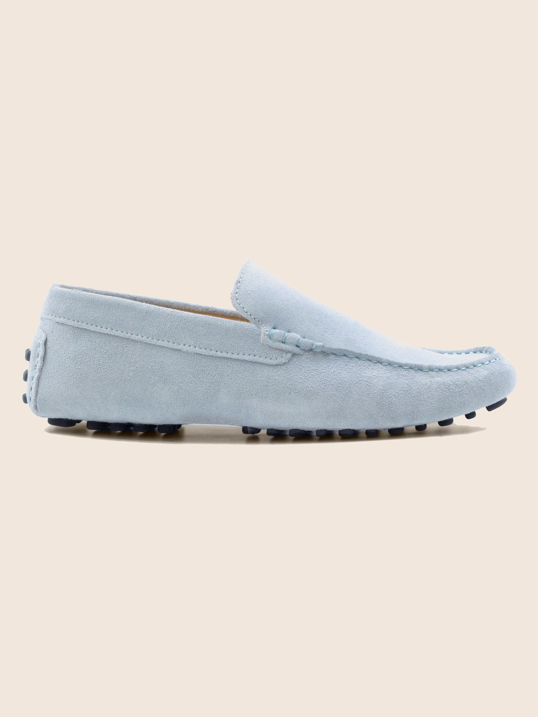vue exterieur mocassins homme cuir daim bleu clair jules jenn