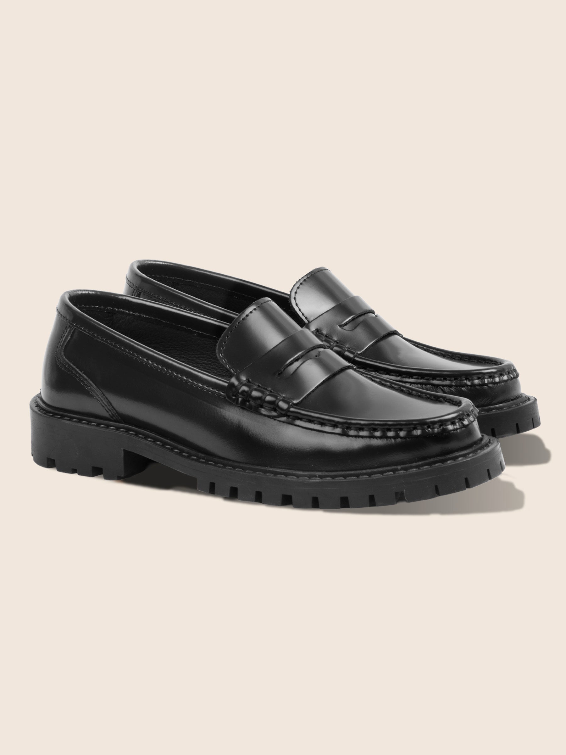 mocassins cuir vernis noir jules & jenn