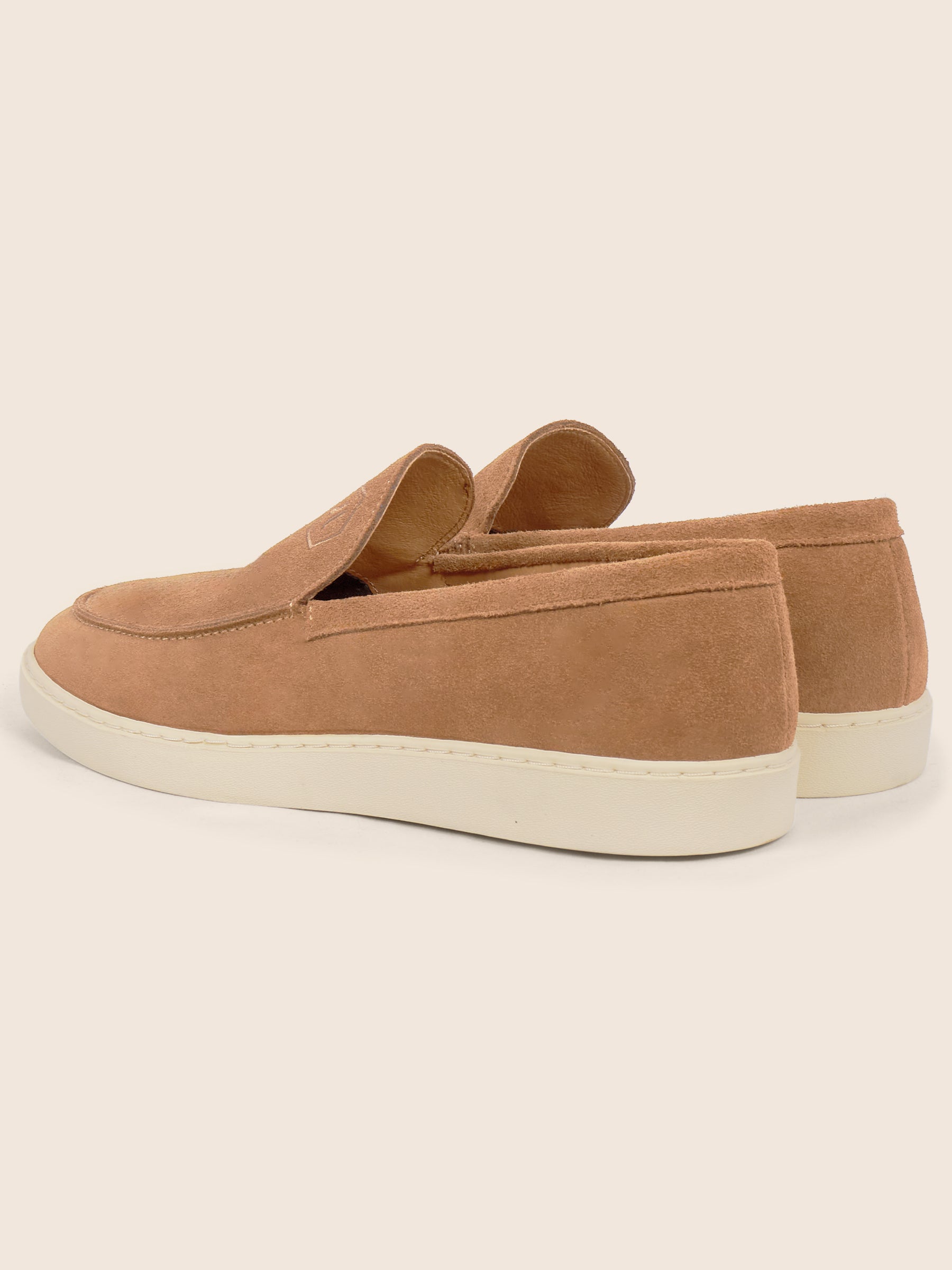 photo vue arrière mocassins sport cuir daim cognac jules & jenn