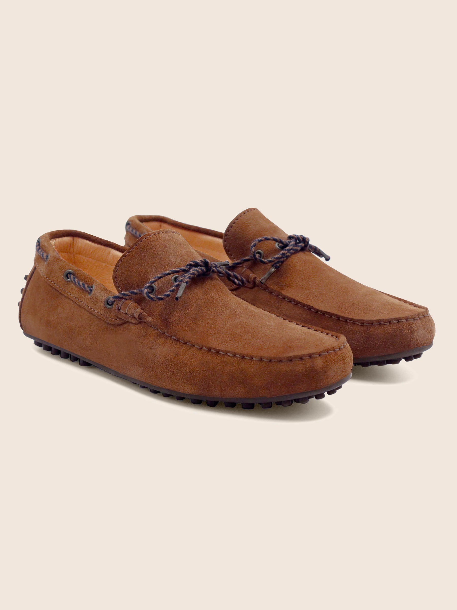 mocassins tradition cuir daim cognac jules jenn