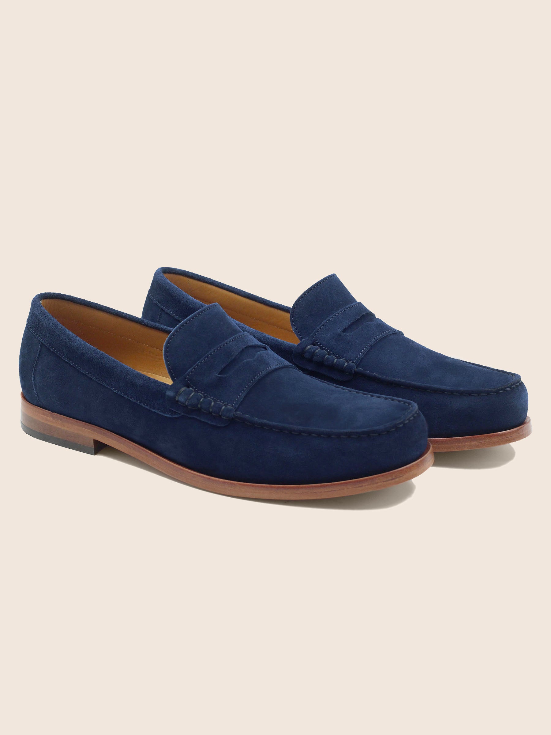 mocassins urbains cuir daim bleu jules jenn