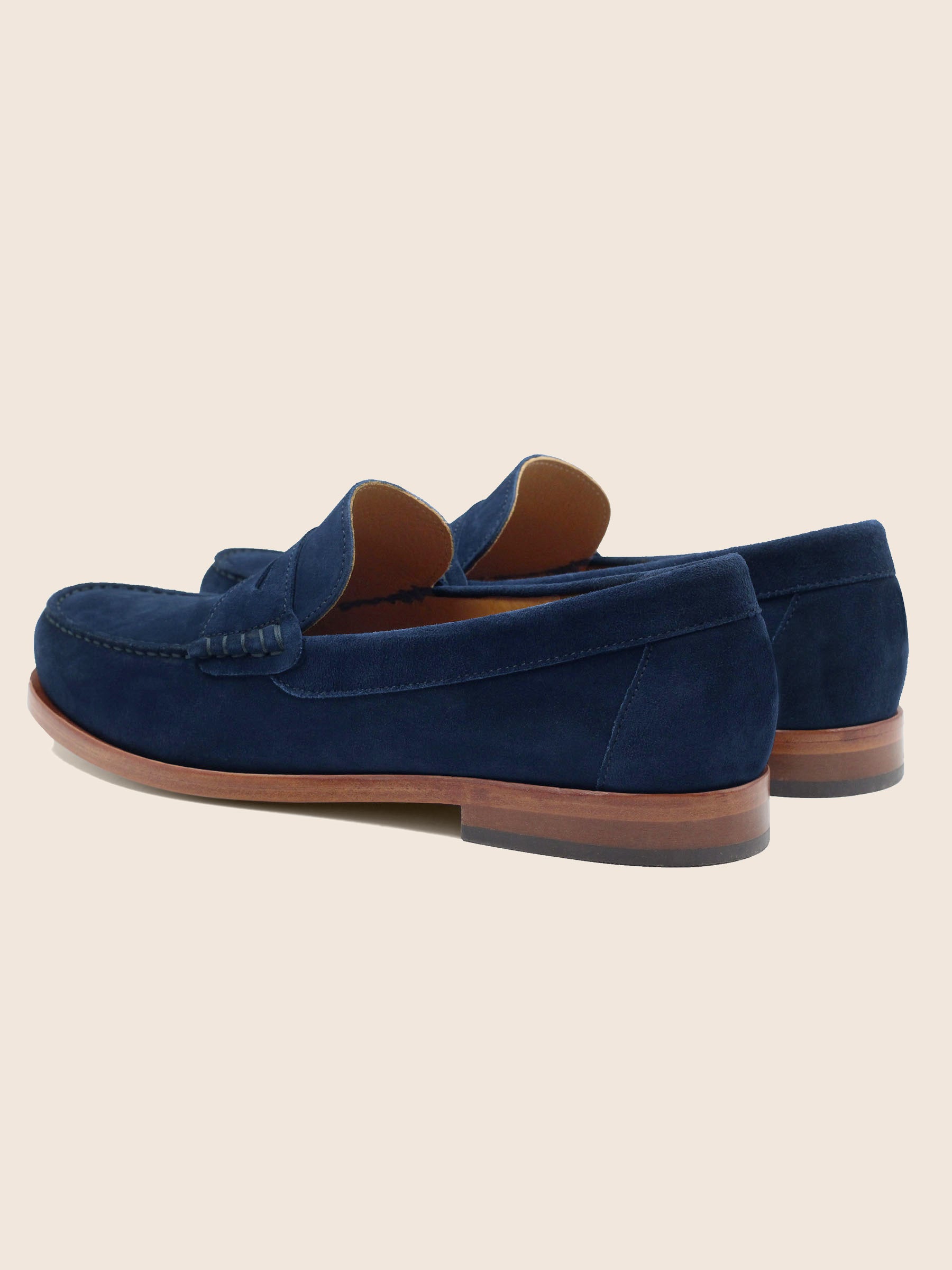vue arriere mocassins urbains cuir daim bleu jules jenn