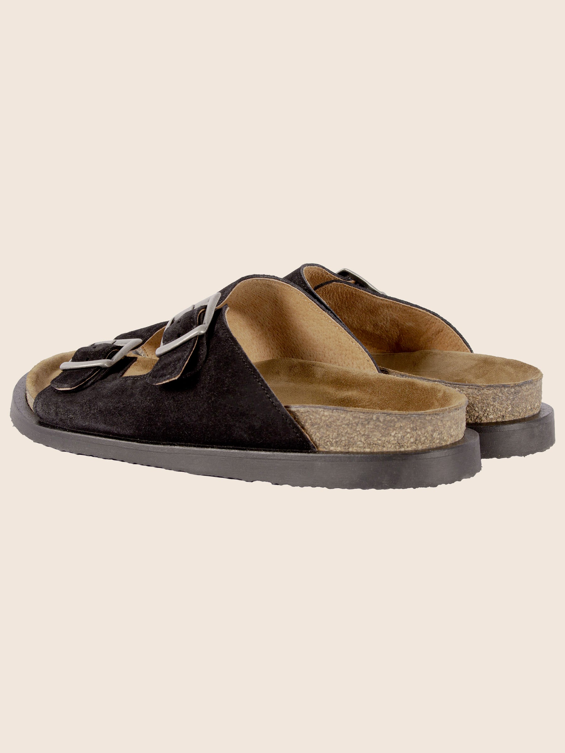 vue arriere mules liege cuir daim noir jules jenn