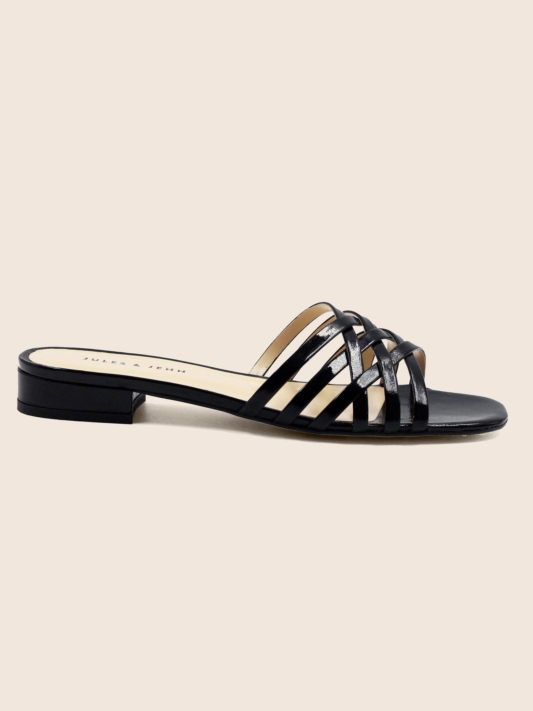 vue exterieur mules plates multibrides cuir noir jules jenn