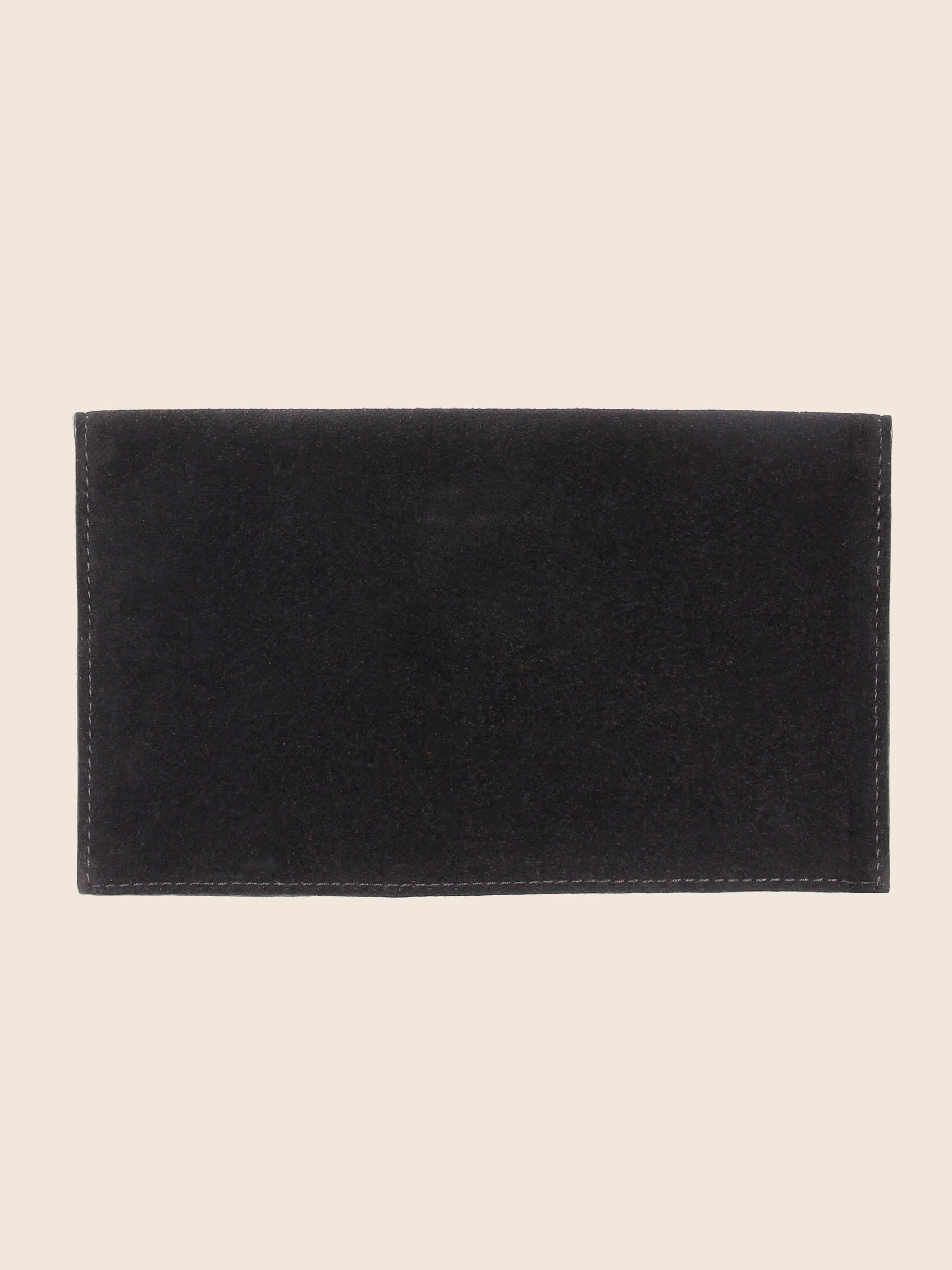 vue arriere pochette enveloppe cuir daim upcycle noir jules jenn