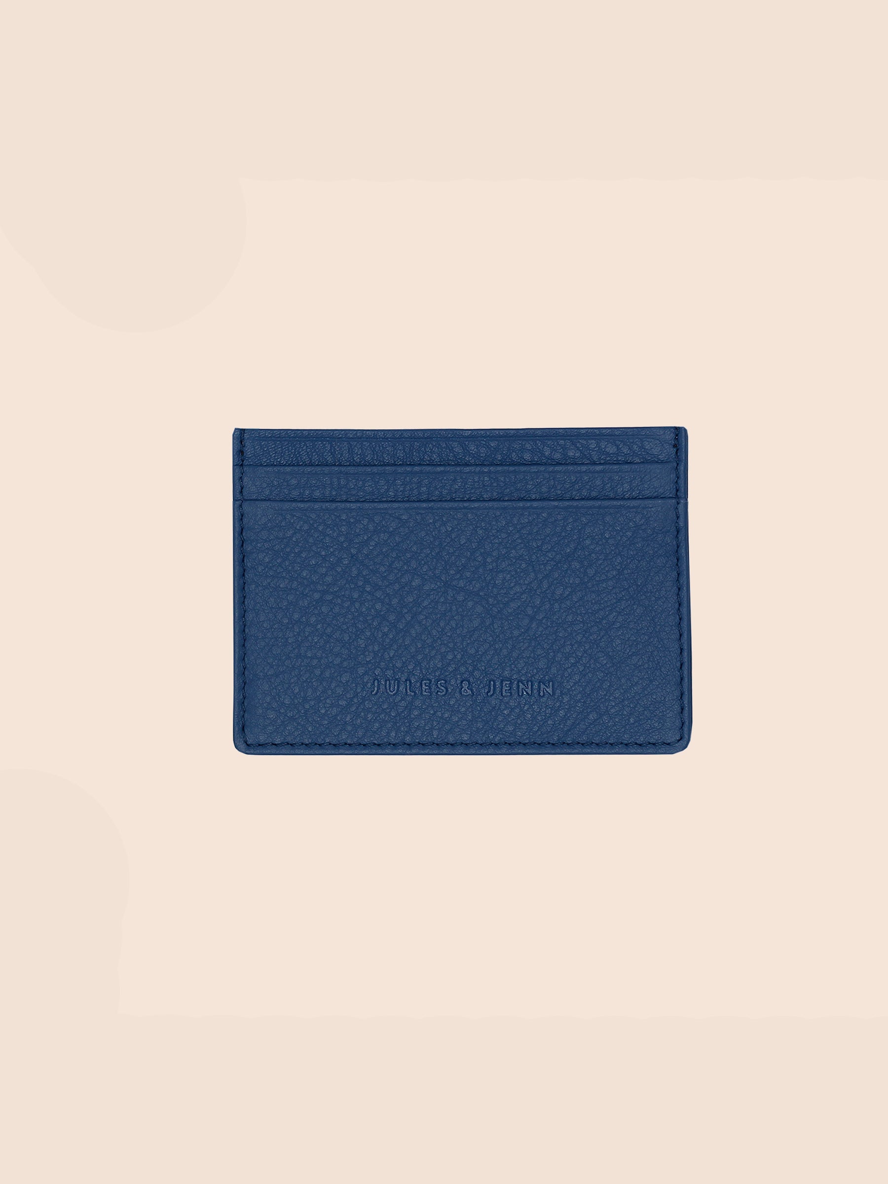 photo vue avant porte carte cuir bleu jules & jenn